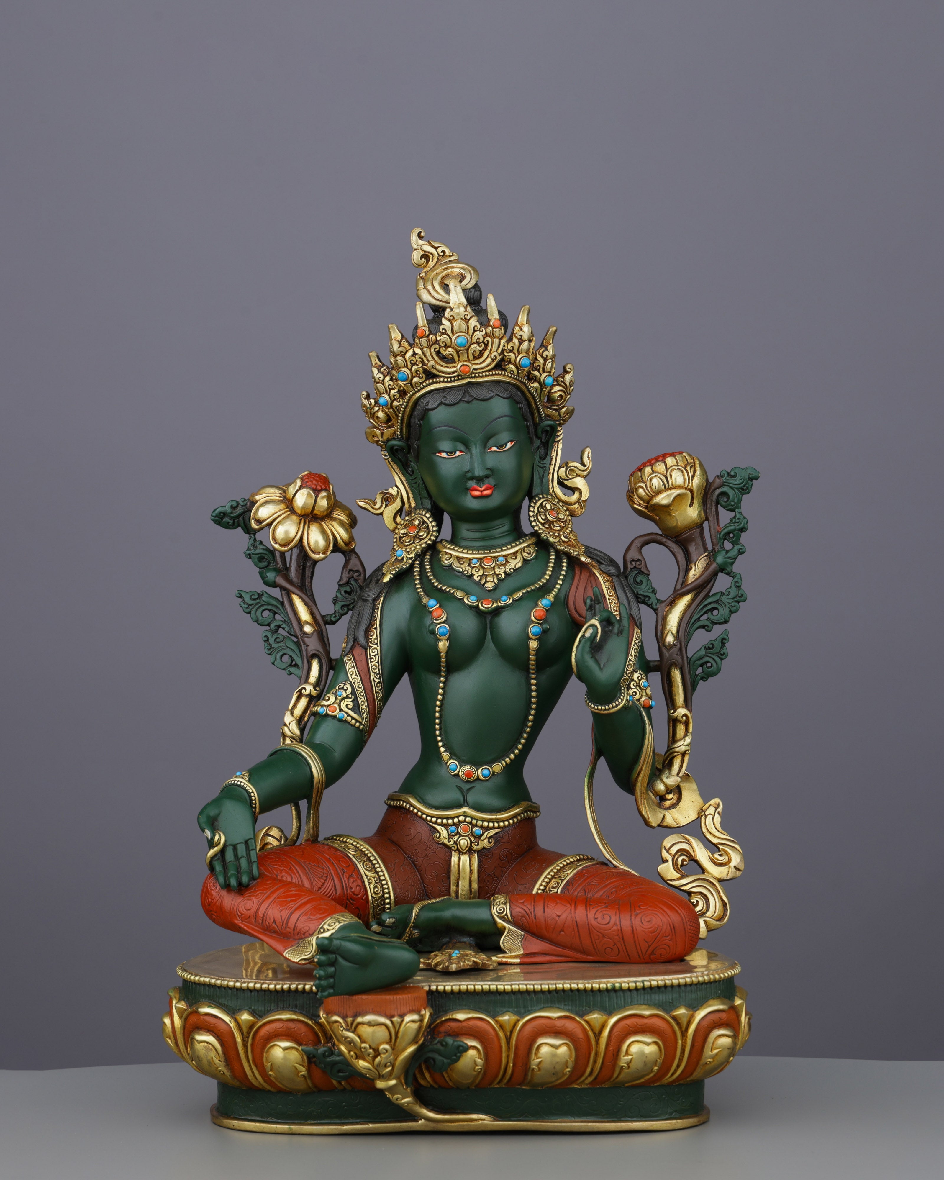 Handcrafted Green Tara Statue | Embodiment of Active Compassion