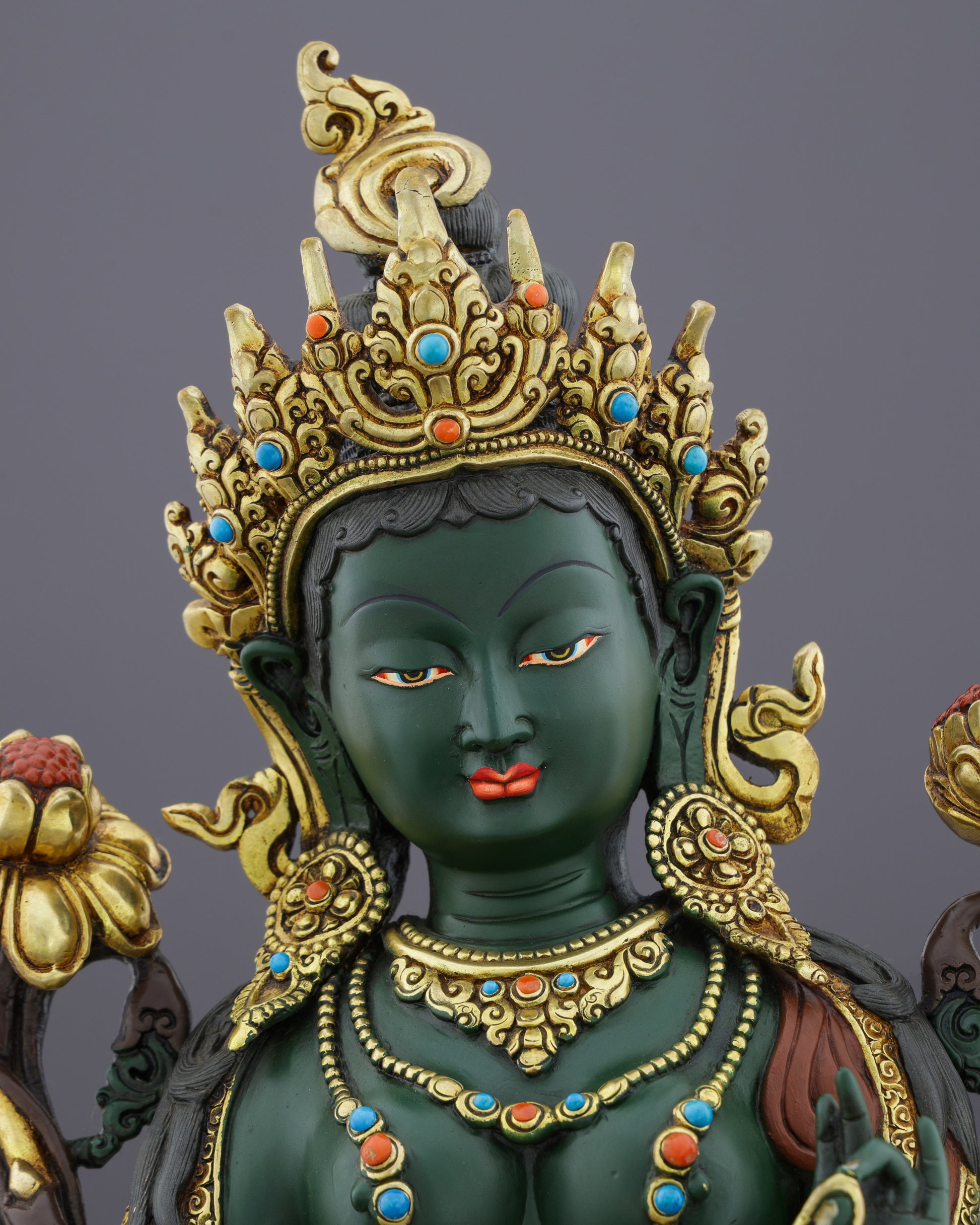 Handcrafted Green Tara Statue | Embodiment of Active Compassion - Authentic Handcrafted Statue