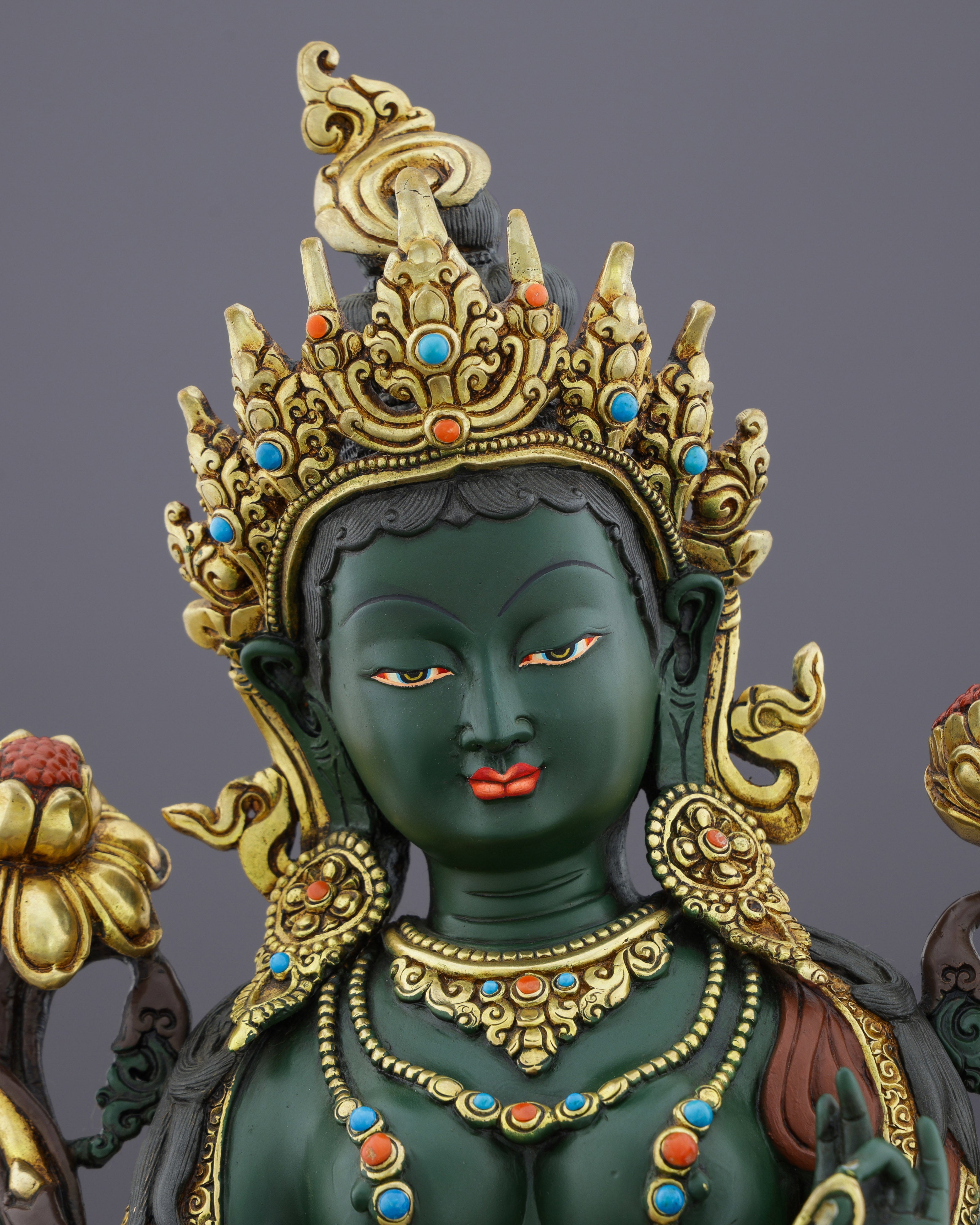 Handcrafted Green Tara Statue | Embodiment of Active Compassion