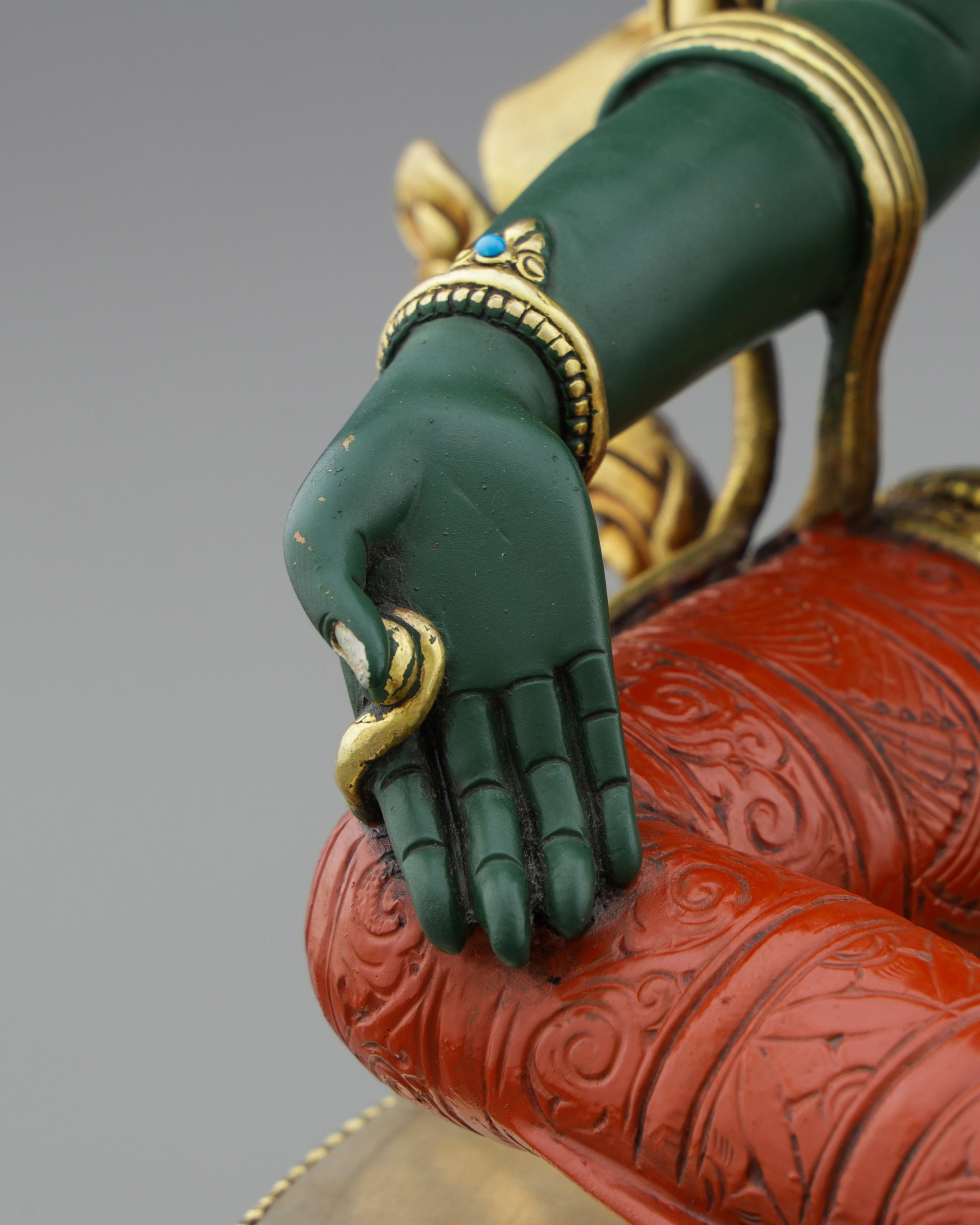 Handcrafted Green Tara Statue | Embodiment of Active Compassion - Authentic Handcrafted Statue