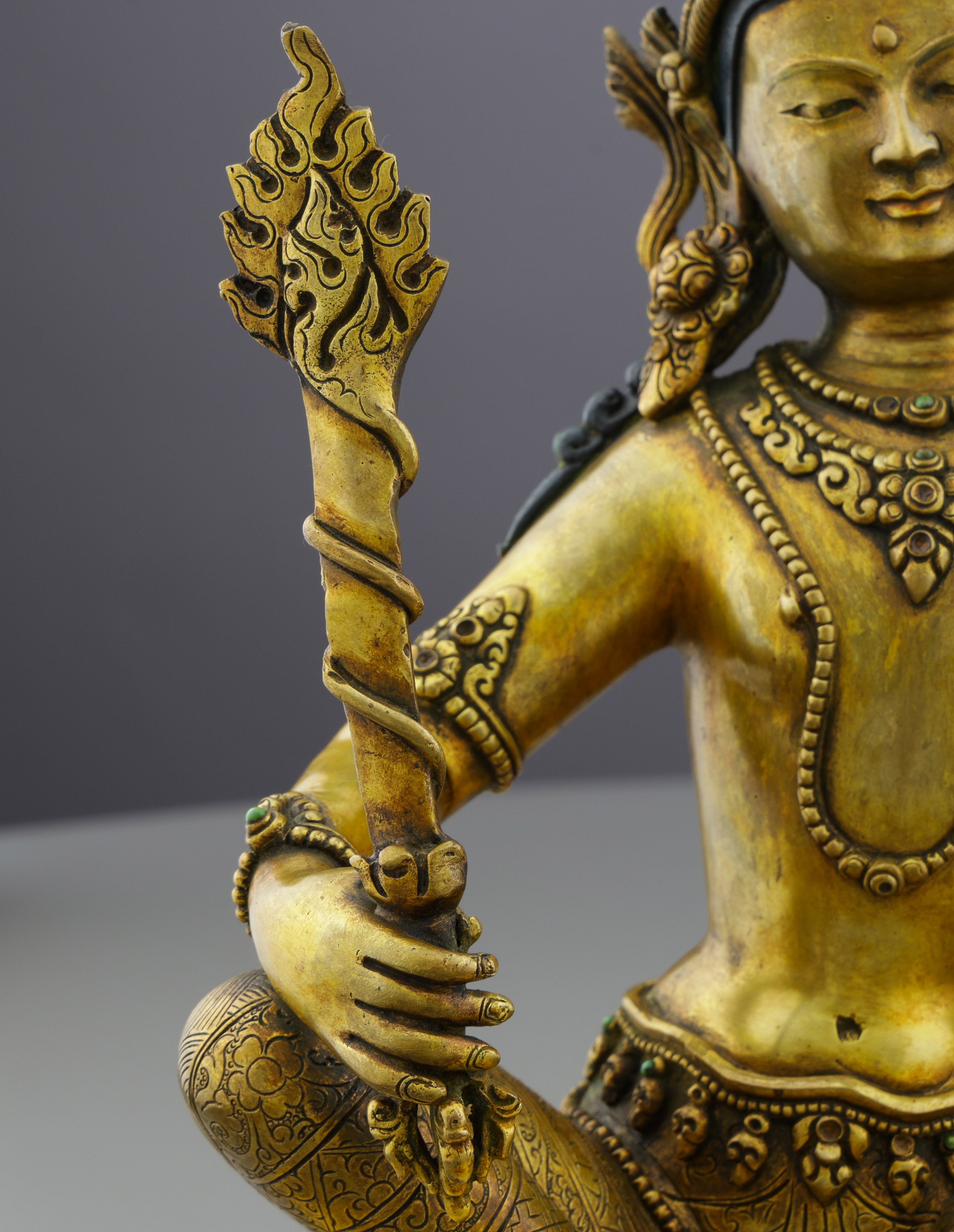 Divine Wisdom Embodied | Magnificent Antique Manjushri Statue