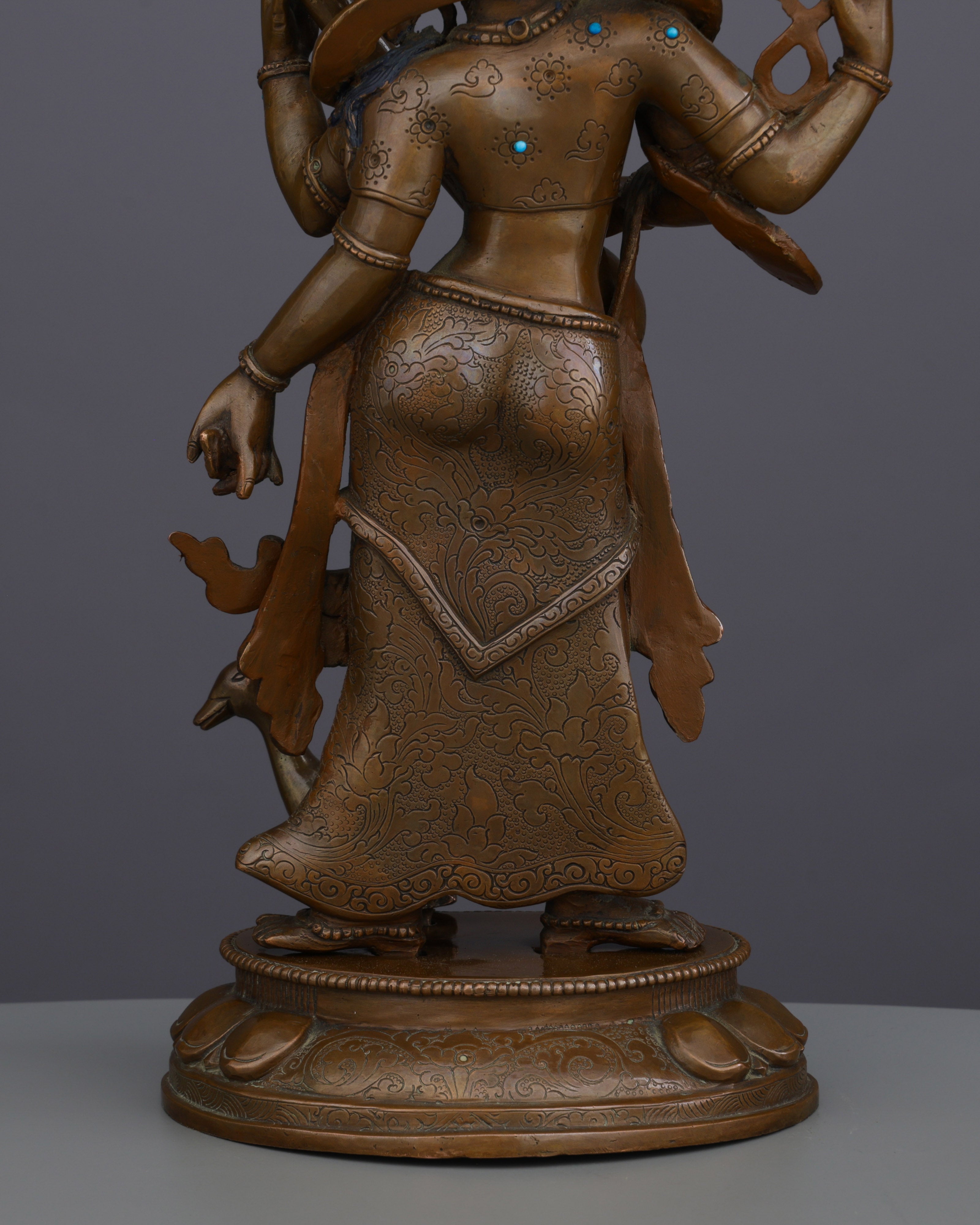 Oxidized Saraswati Statue | Divine Melody of Wisdom from Nepalese Artisans