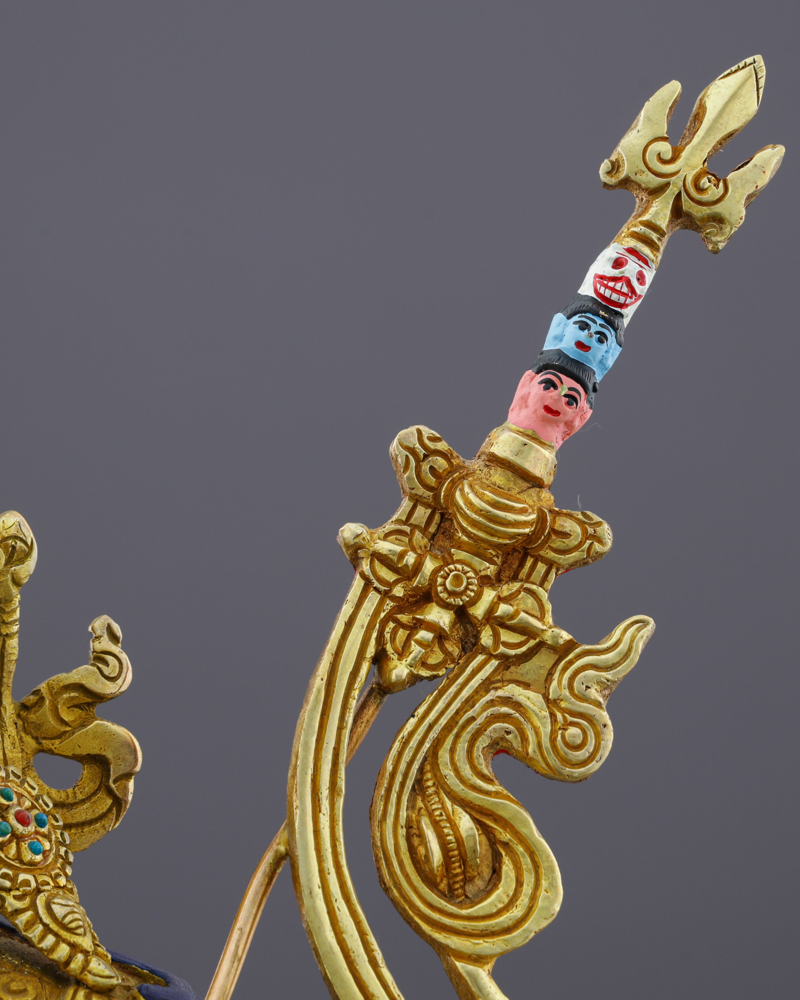 24K Gold Gilded Guru Orgyen Norlha Statue | Treasure Revealer of Padmasambhava