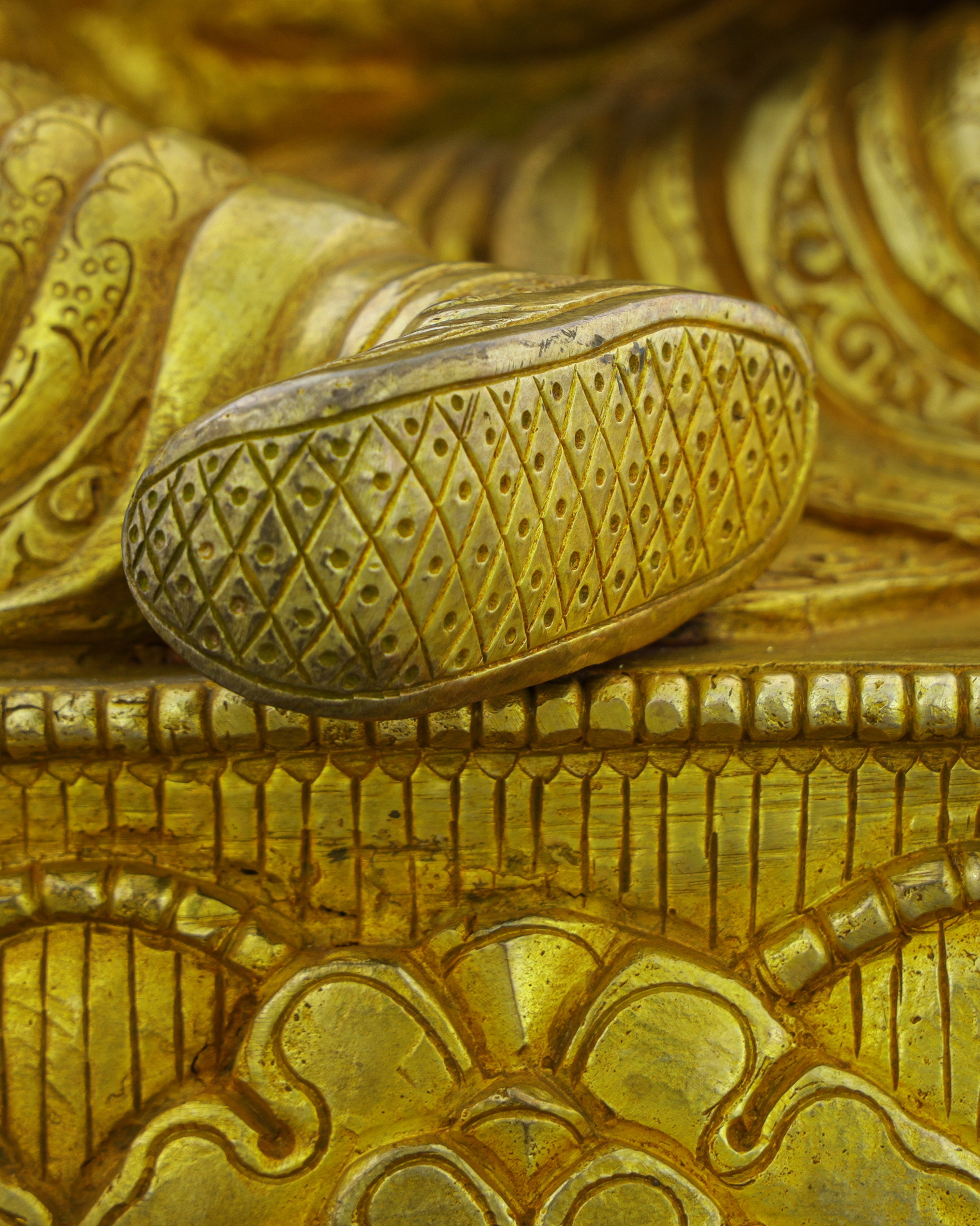 24K Gold Gilded Guru Orgyen Norlha Statue | Treasure Revealer of Padmasambhava