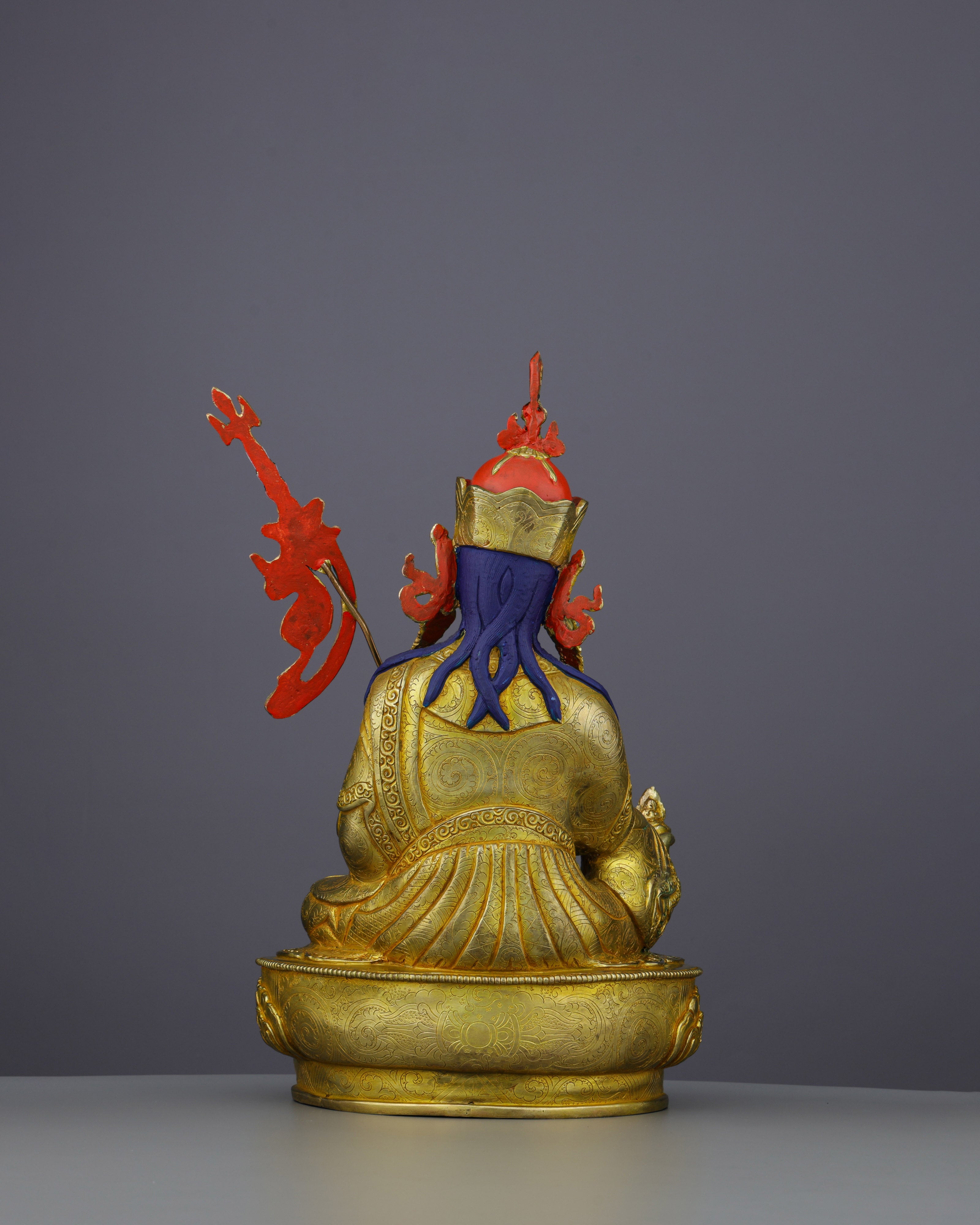 24K Gold Gilded Guru Orgyen Norlha Statue | Treasure Revealer of Padmasambhava