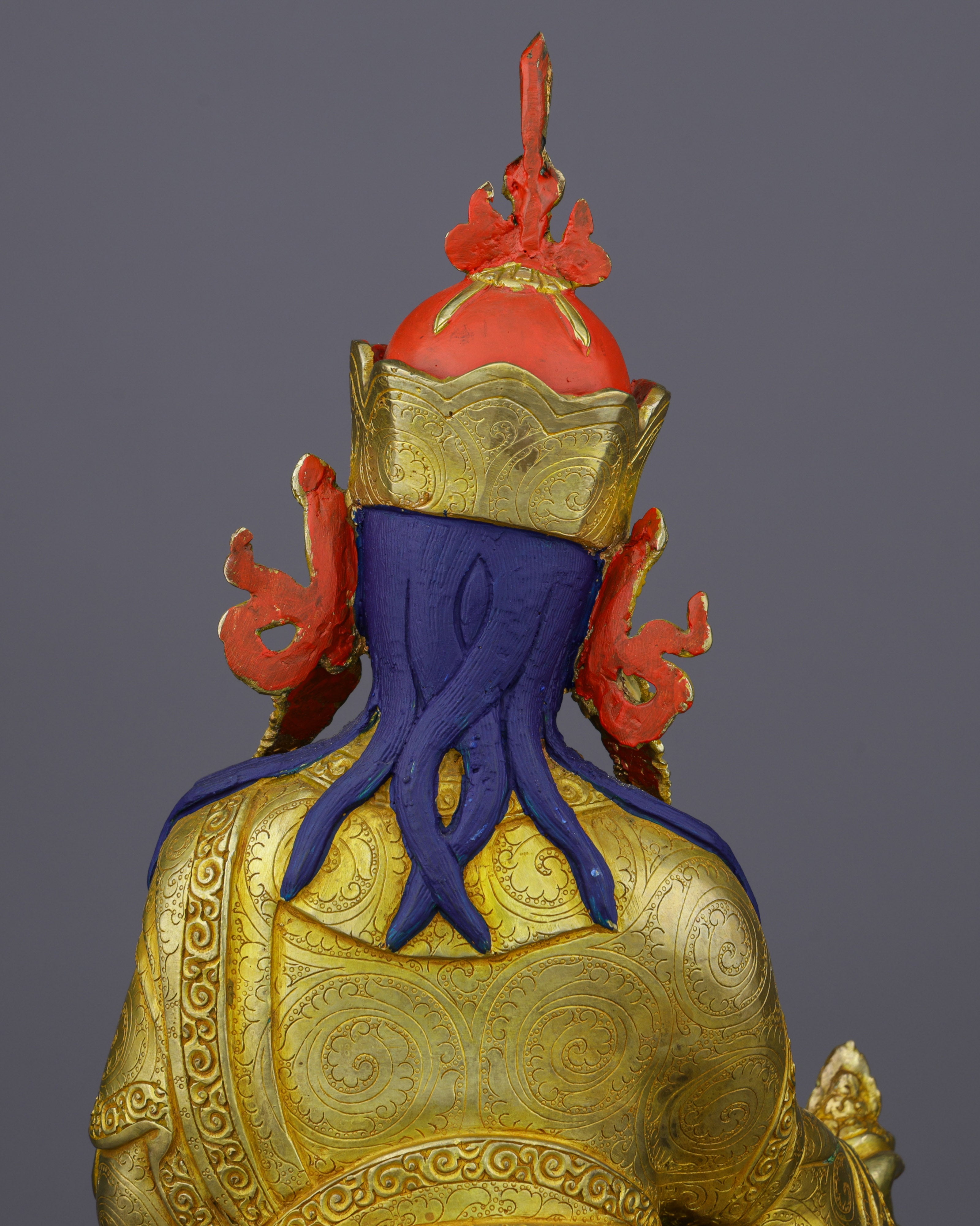 24K Gold Gilded Guru Orgyen Norlha Statue | Treasure Revealer of Padmasambhava