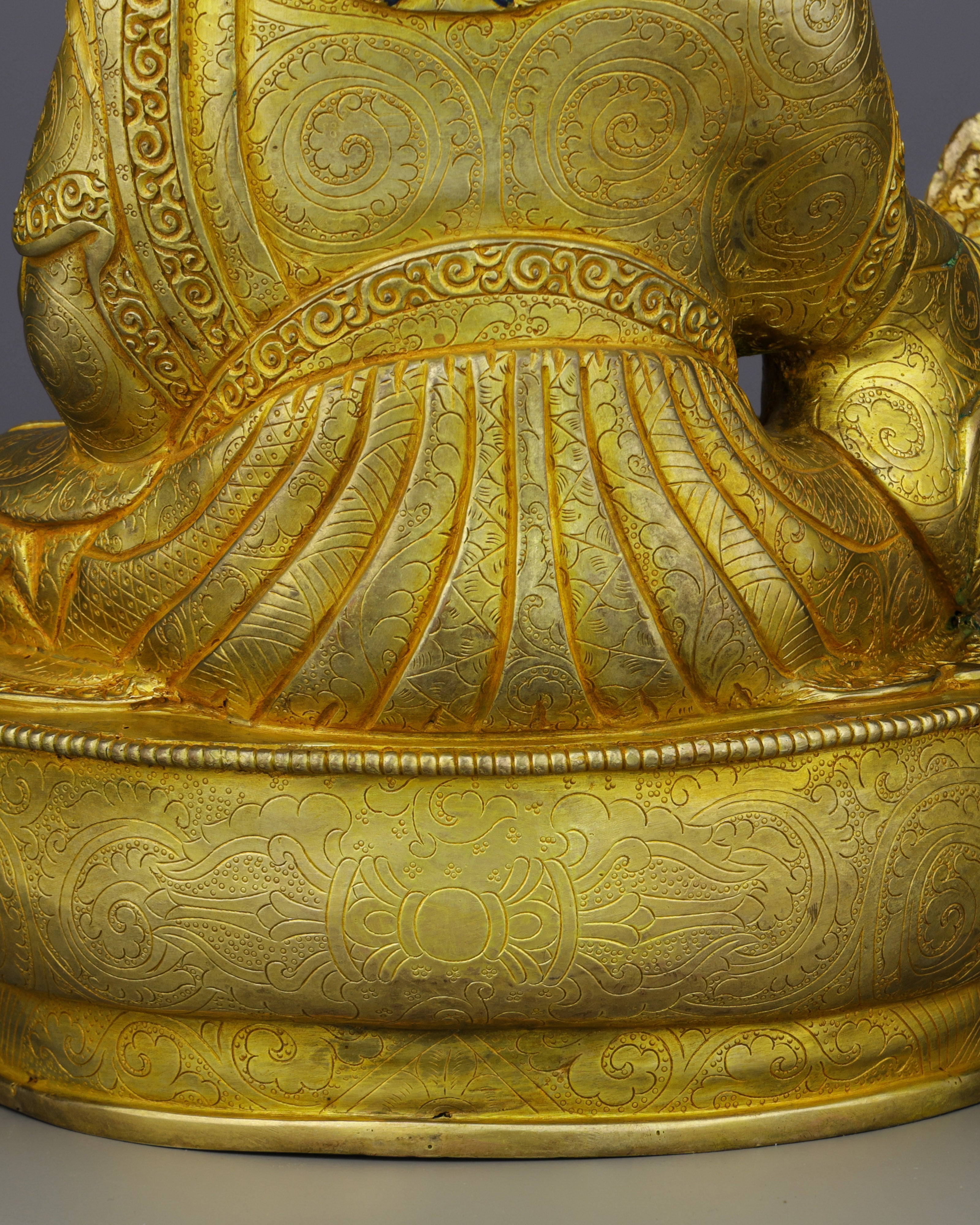 24K Gold Gilded Guru Orgyen Norlha Statue | Treasure Revealer of Padmasambhava