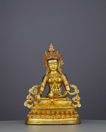 Norgyünma Statue | Handcrafted Golden Goddess of Healing and Prosperity