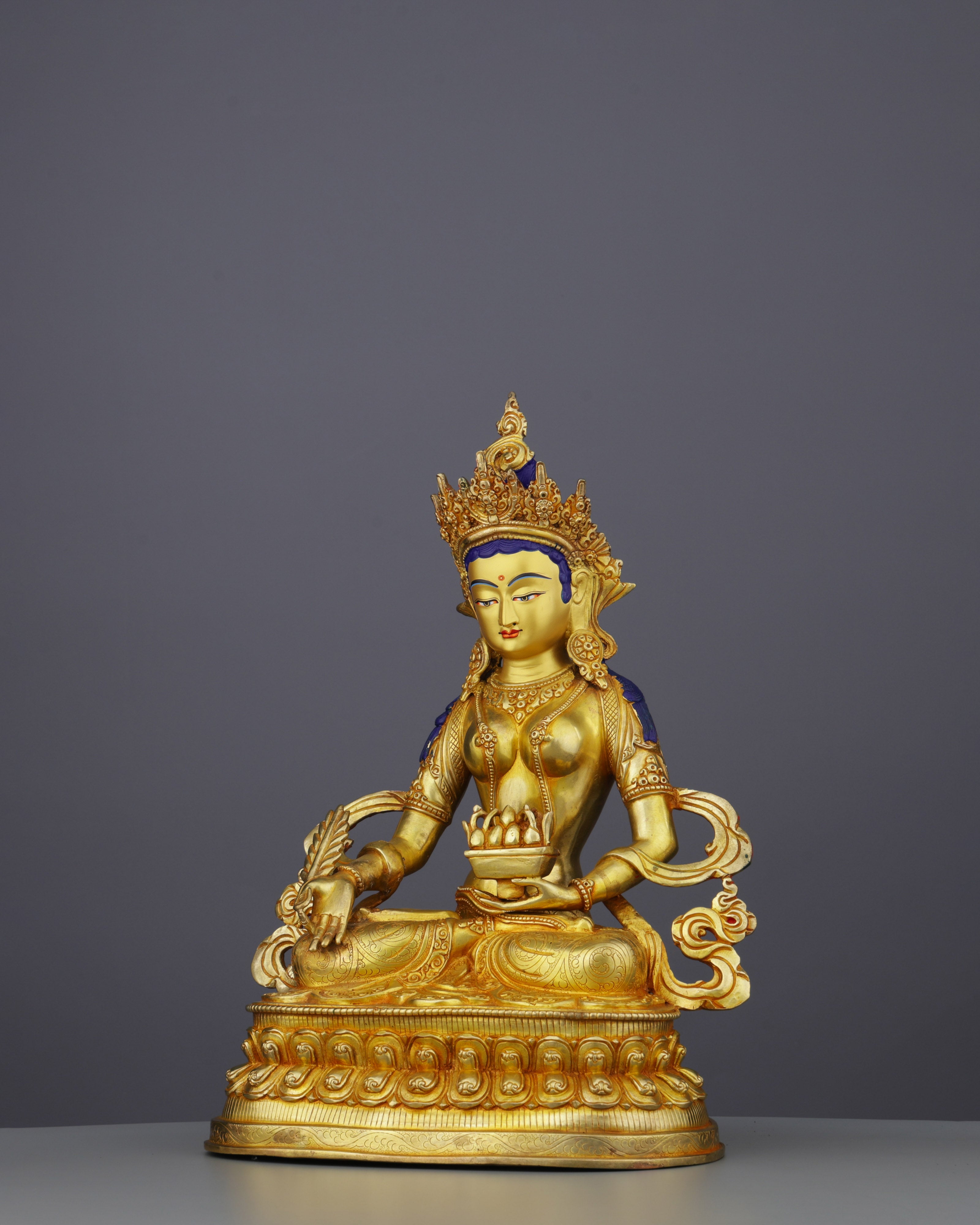 Norgyünma Statue | Handcrafted Golden Goddess of Healing and Prosperity