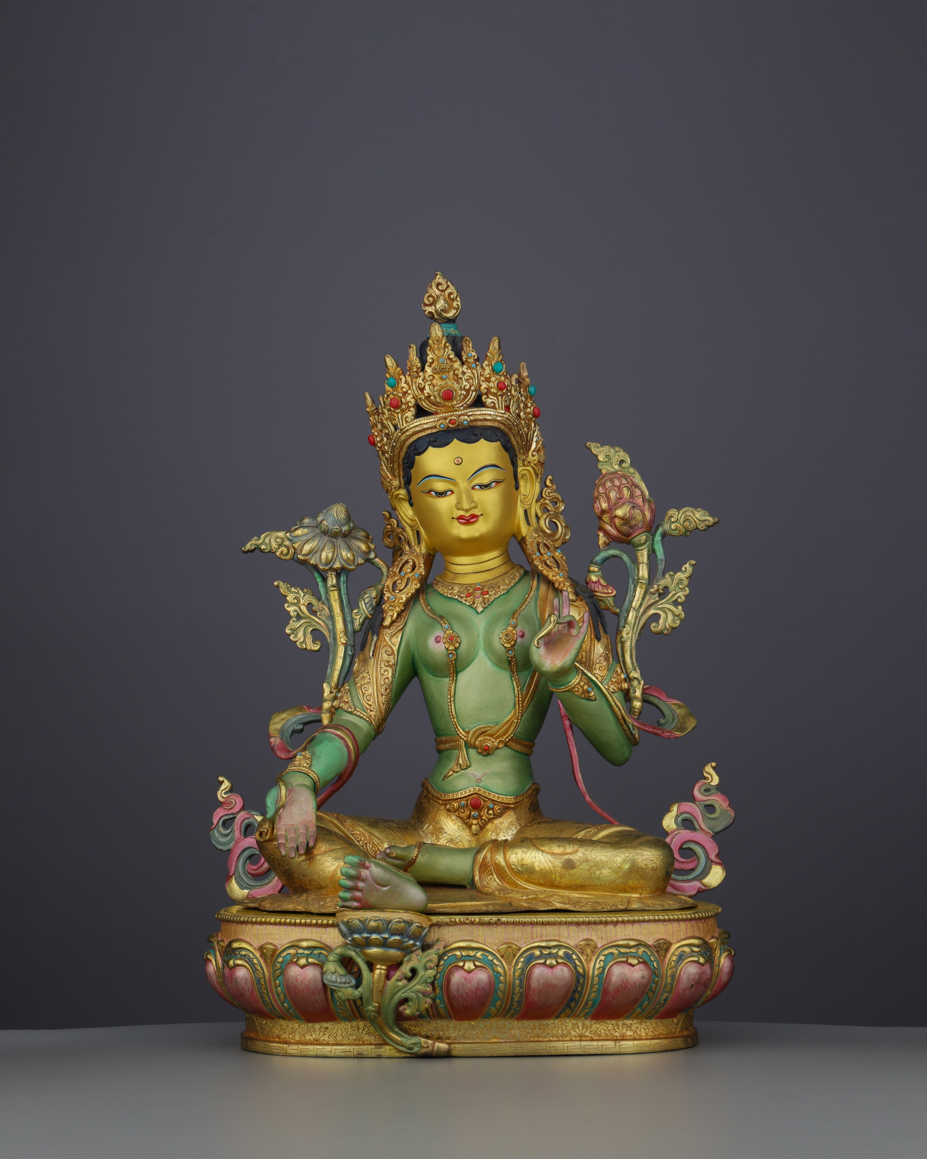 Divine Grace Embodied | Exquisite Handcrafted Green Tara Statue