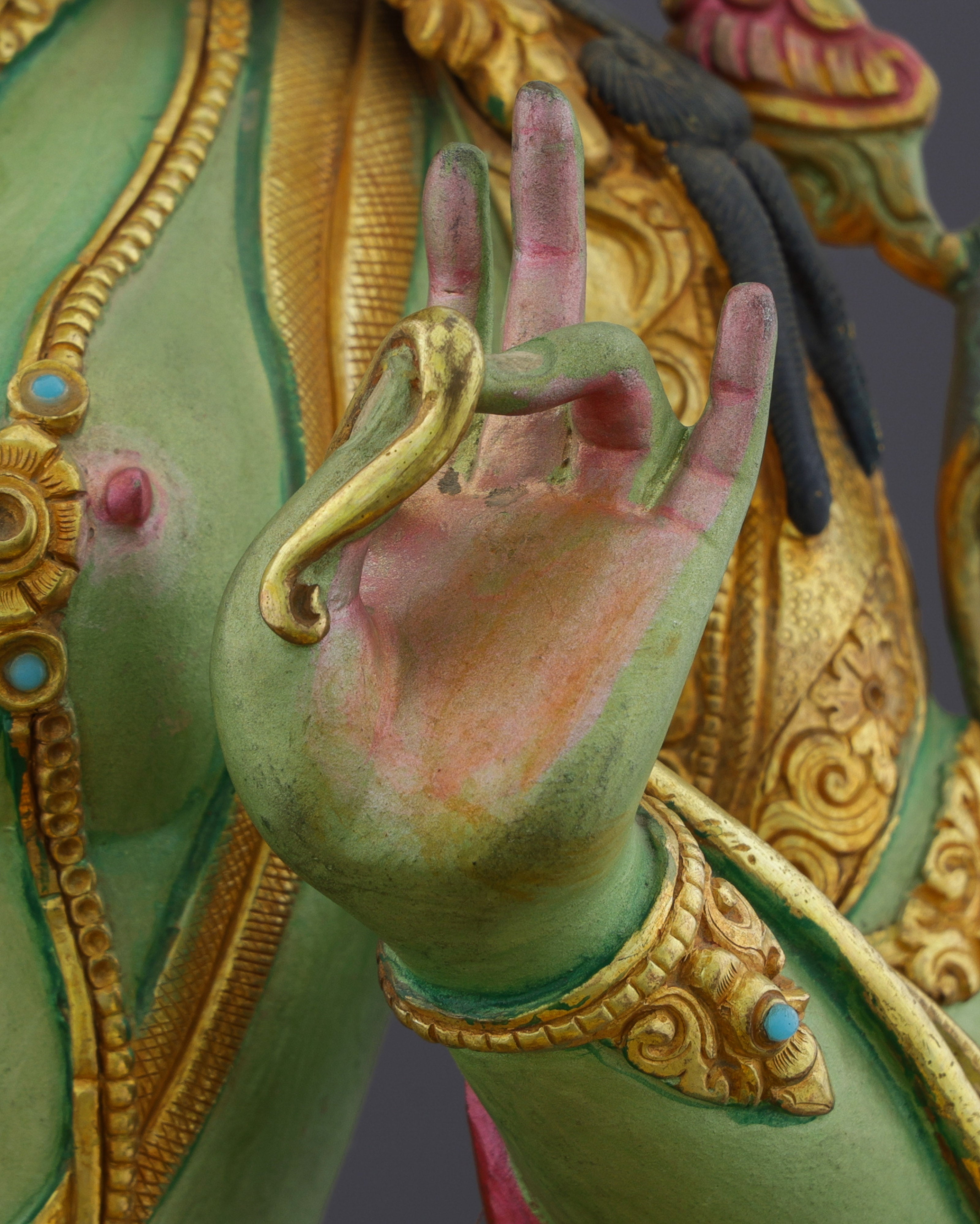Divine Grace Embodied | Exquisite Handcrafted Green Tara Statue
