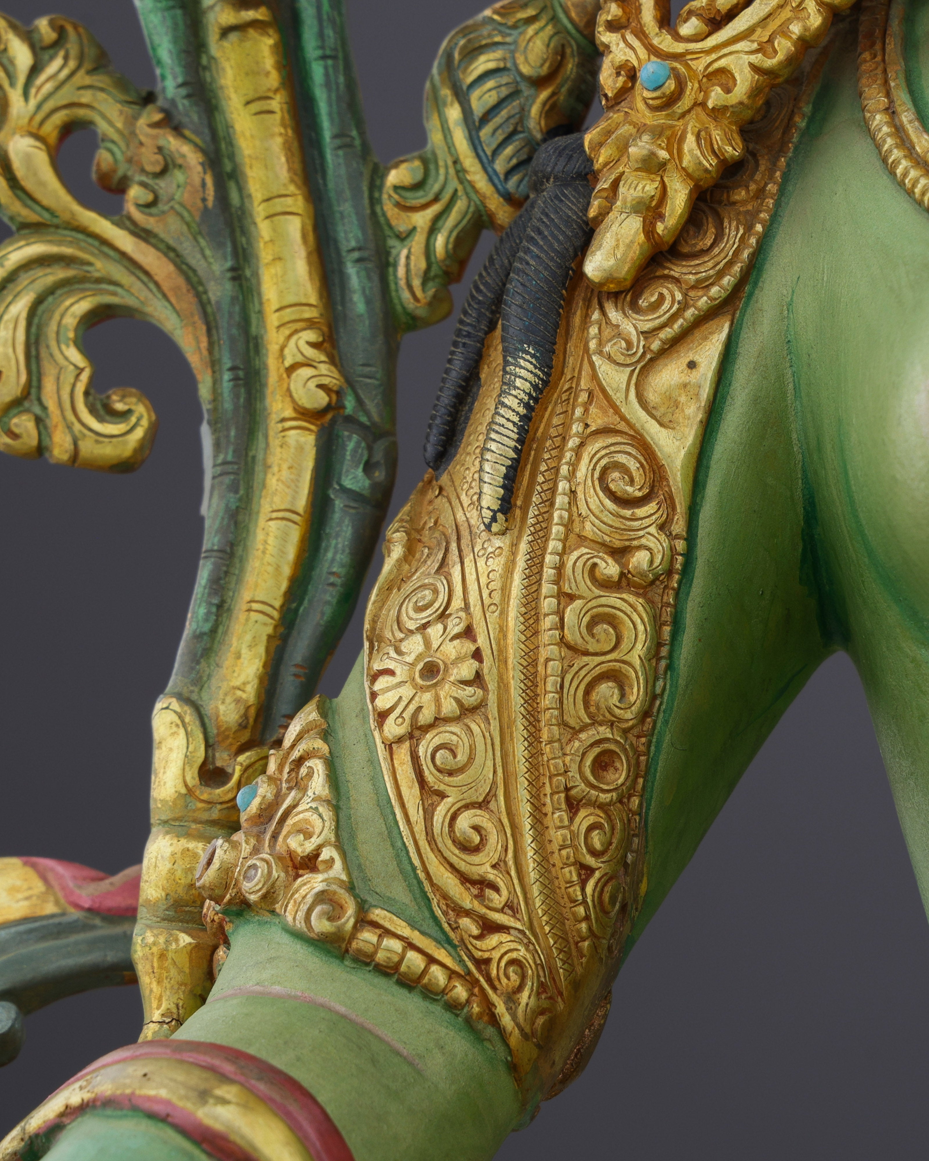 Divine Grace Embodied | Exquisite Handcrafted Green Tara Statue