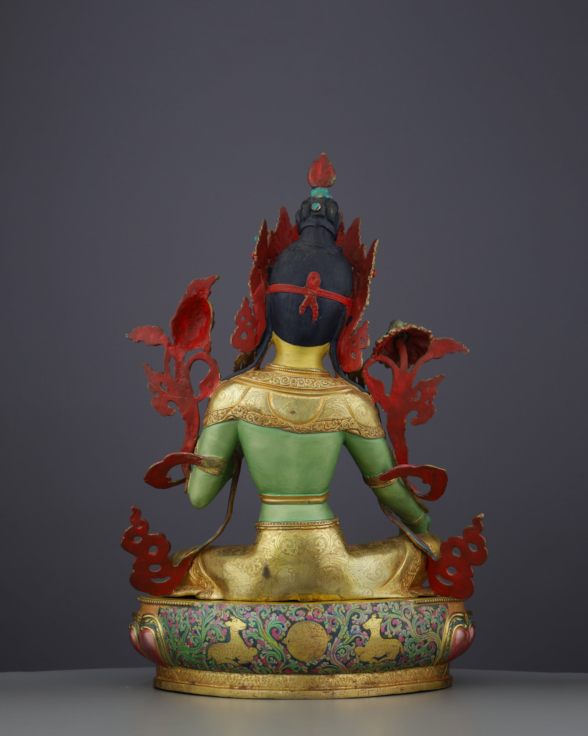 Divine Grace Embodied | Exquisite Handcrafted Green Tara Statue - Authentic Handcrafted Statue