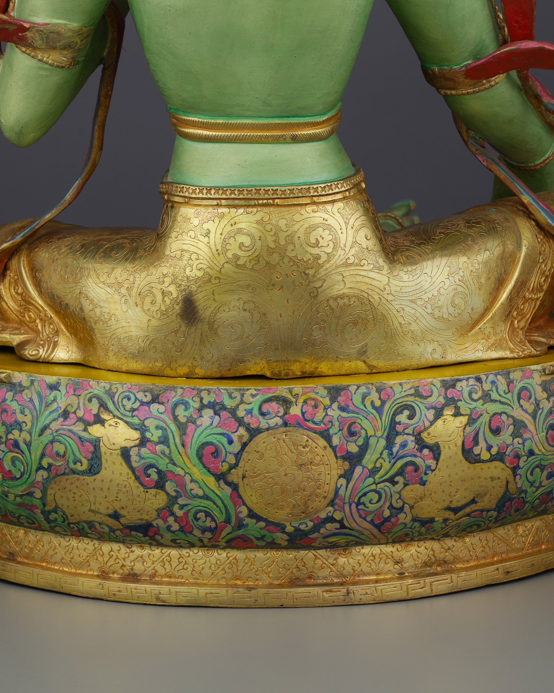 Divine Grace Embodied | Exquisite Handcrafted Green Tara Statue - Authentic Handcrafted Statue