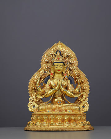 Chengresi Statue | Divine Compassion in Golden Splendor