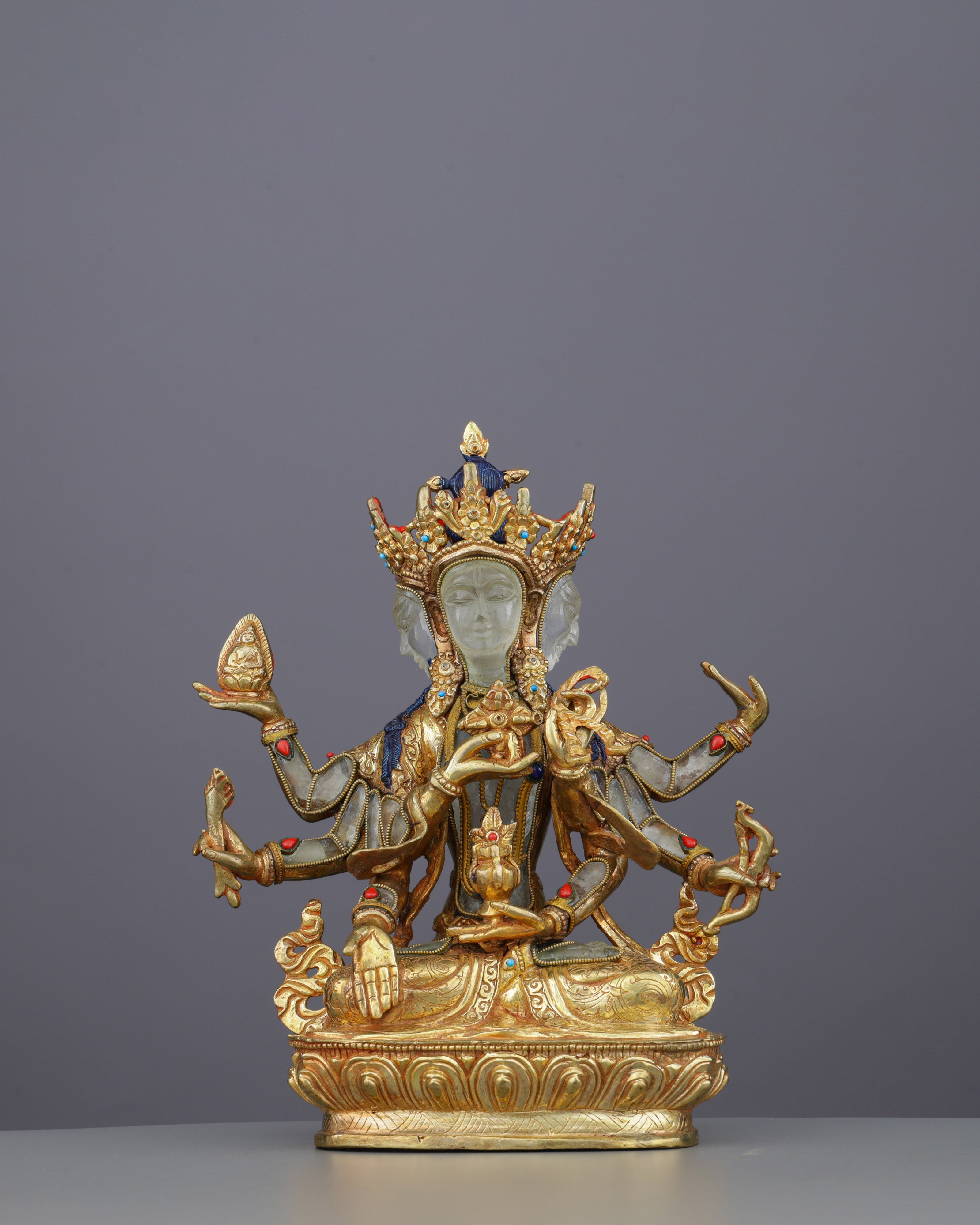 Crystal Namgyal Statue | Celestial Victory Over Death