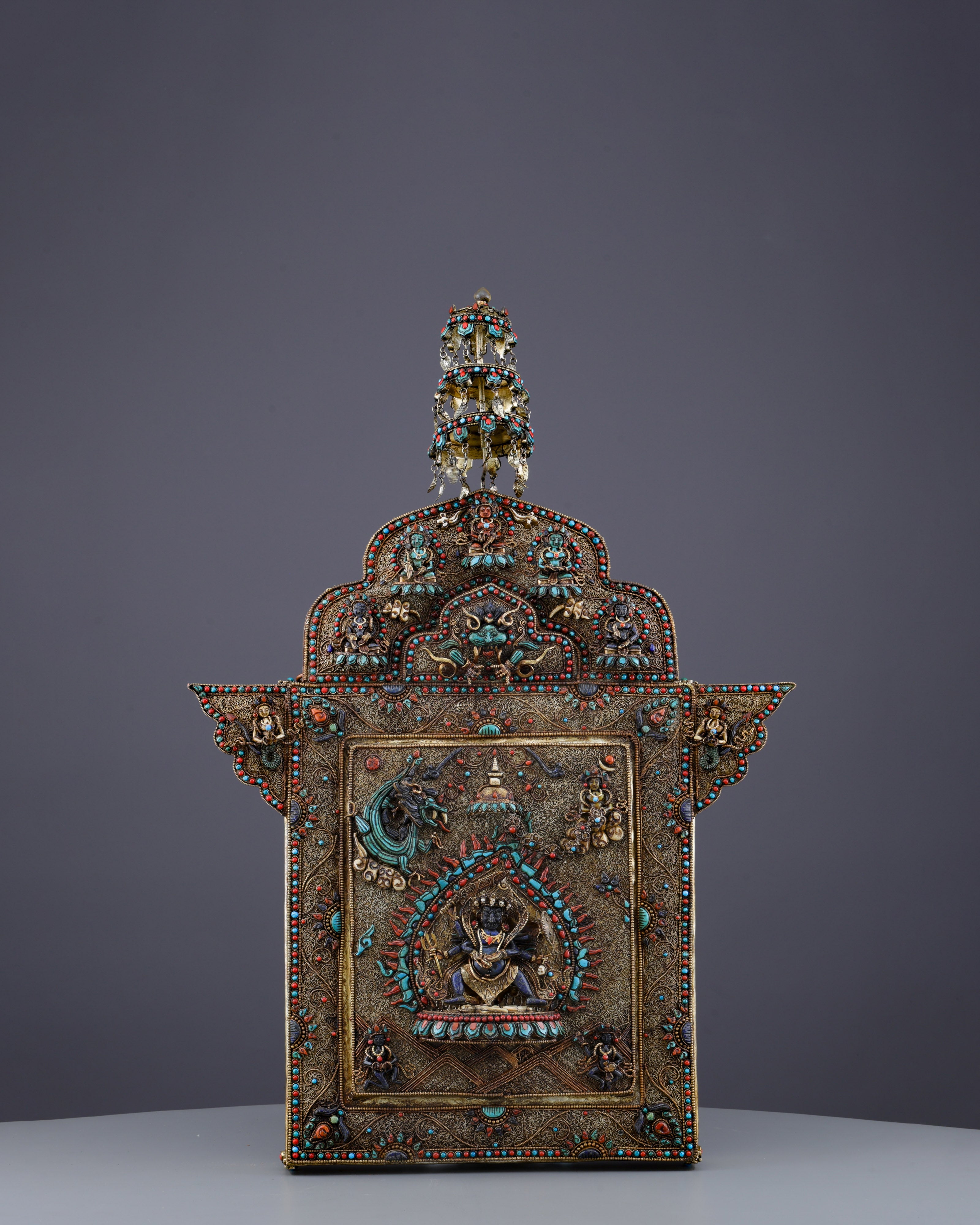 Divine Protection Enshrined | Majestic Tibetan Mahakala Gau