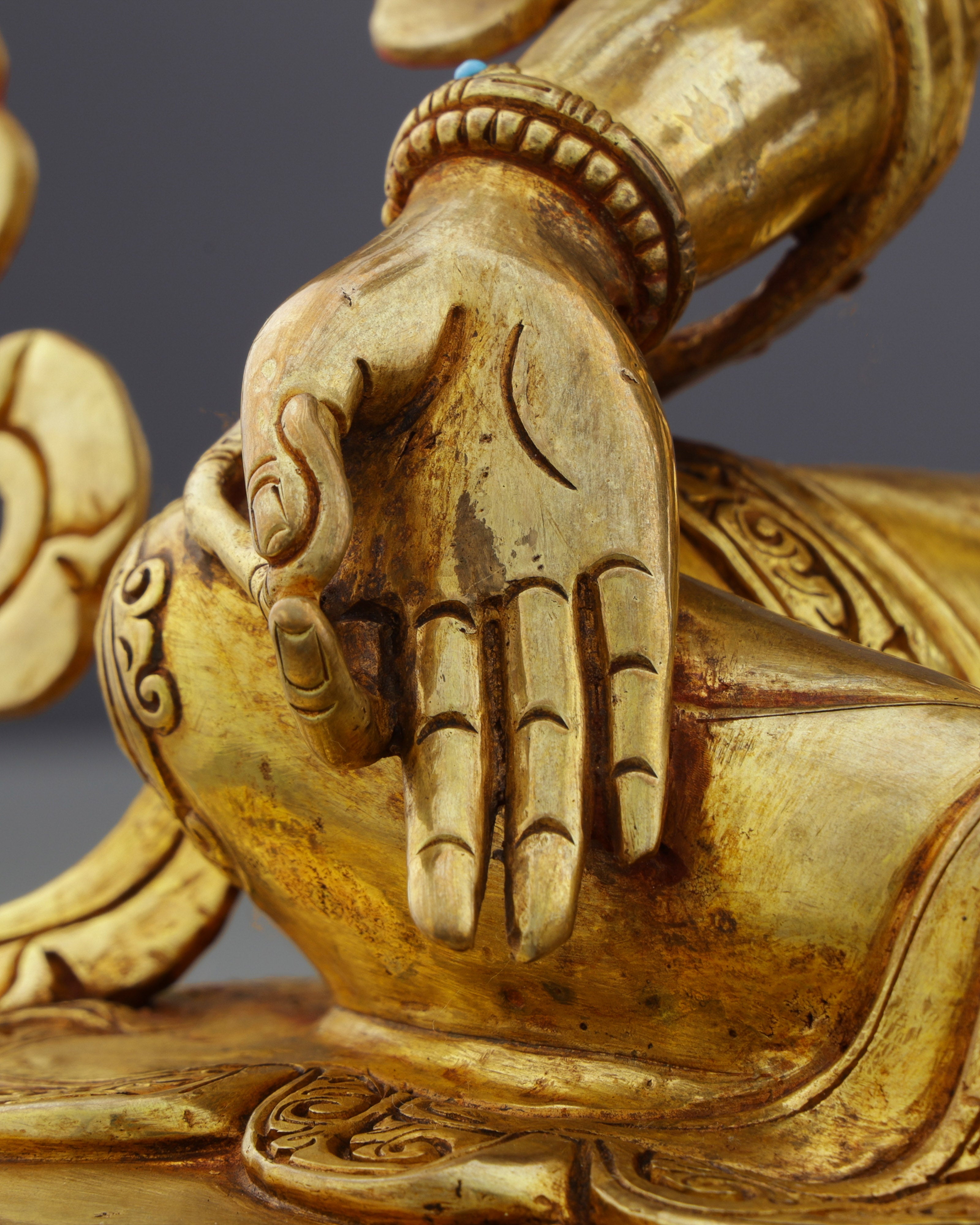 Invoke Gentle Liberation | Exquisite 24K Gold Gilded Green Tara Statue