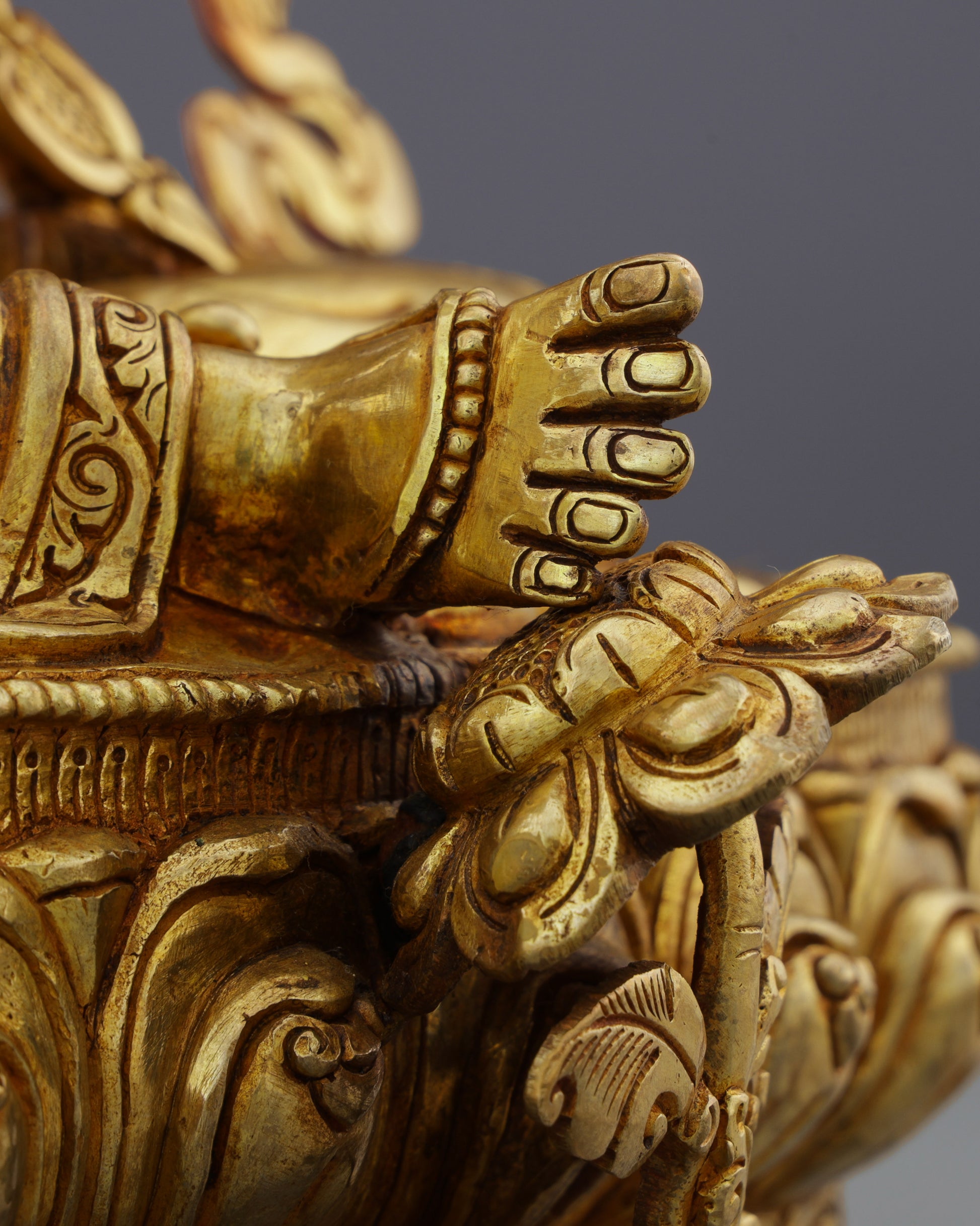 Invoke Gentle Liberation | Exquisite 24K Gold Gilded Green Tara Statue - Authentic Handcrafted Statue