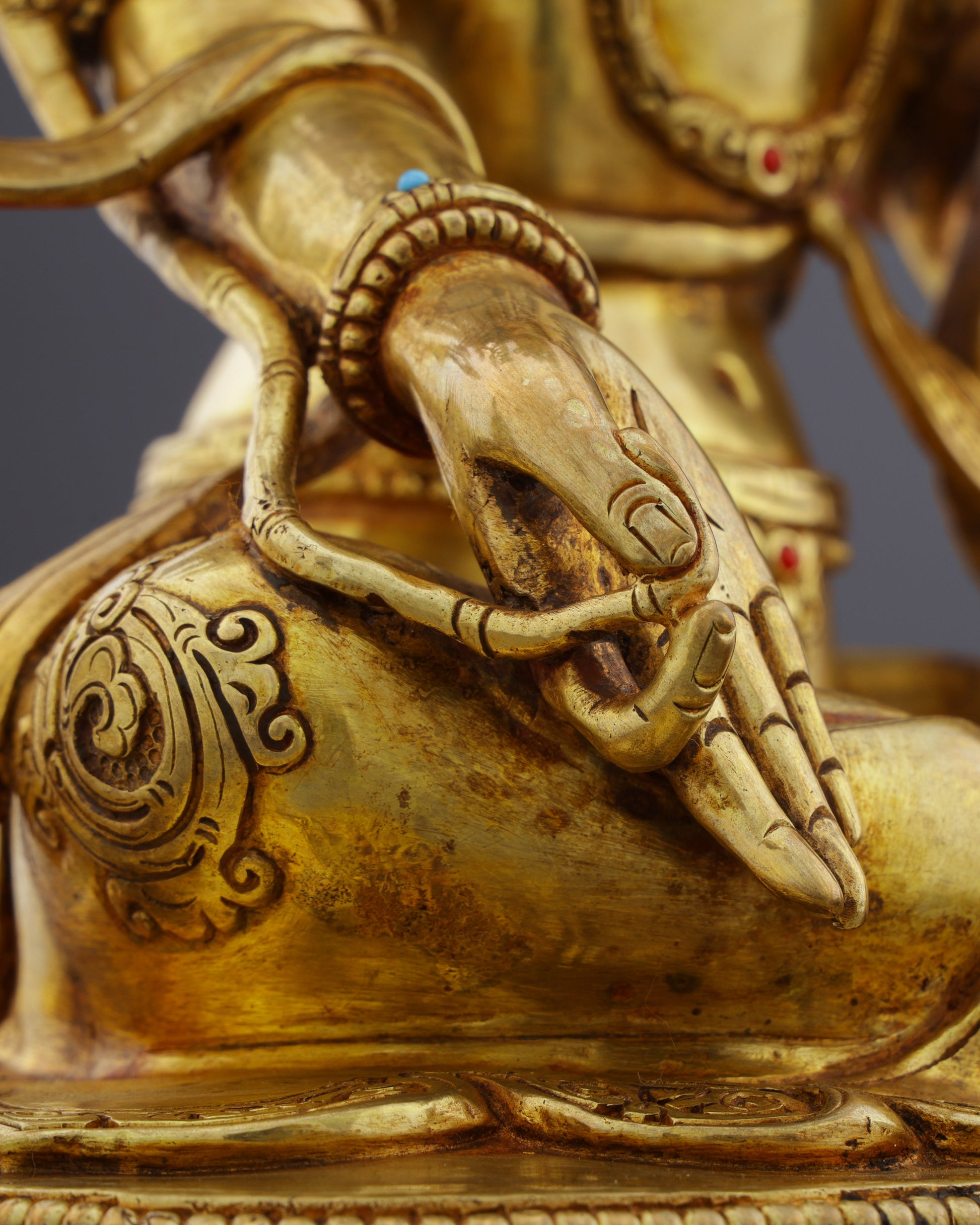 Invoke Gentle Liberation | Exquisite 24K Gold Gilded Green Tara Statue - Authentic Handcrafted Statue
