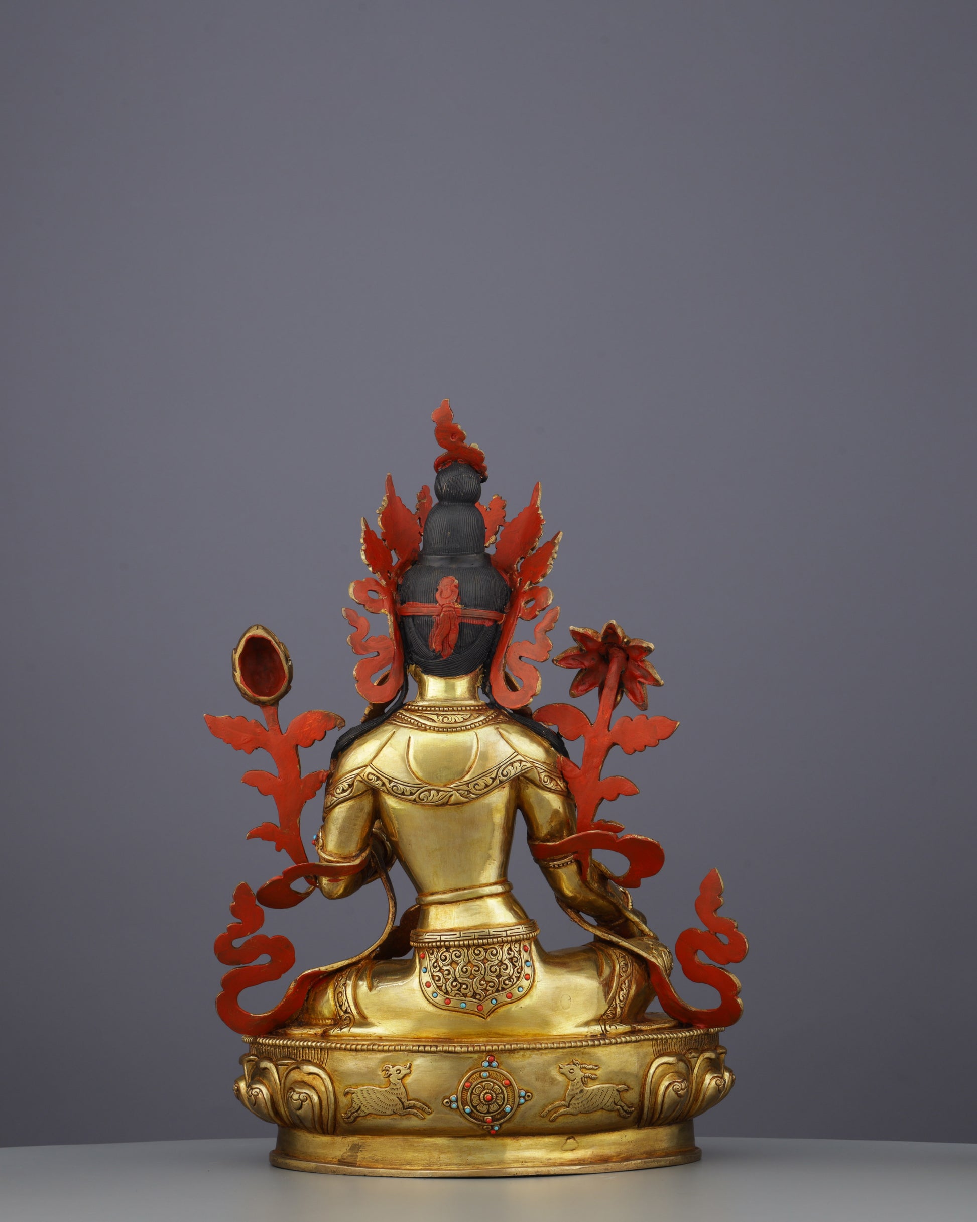 Invoke Gentle Liberation | Exquisite 24K Gold Gilded Green Tara Statue - Authentic Handcrafted Statue