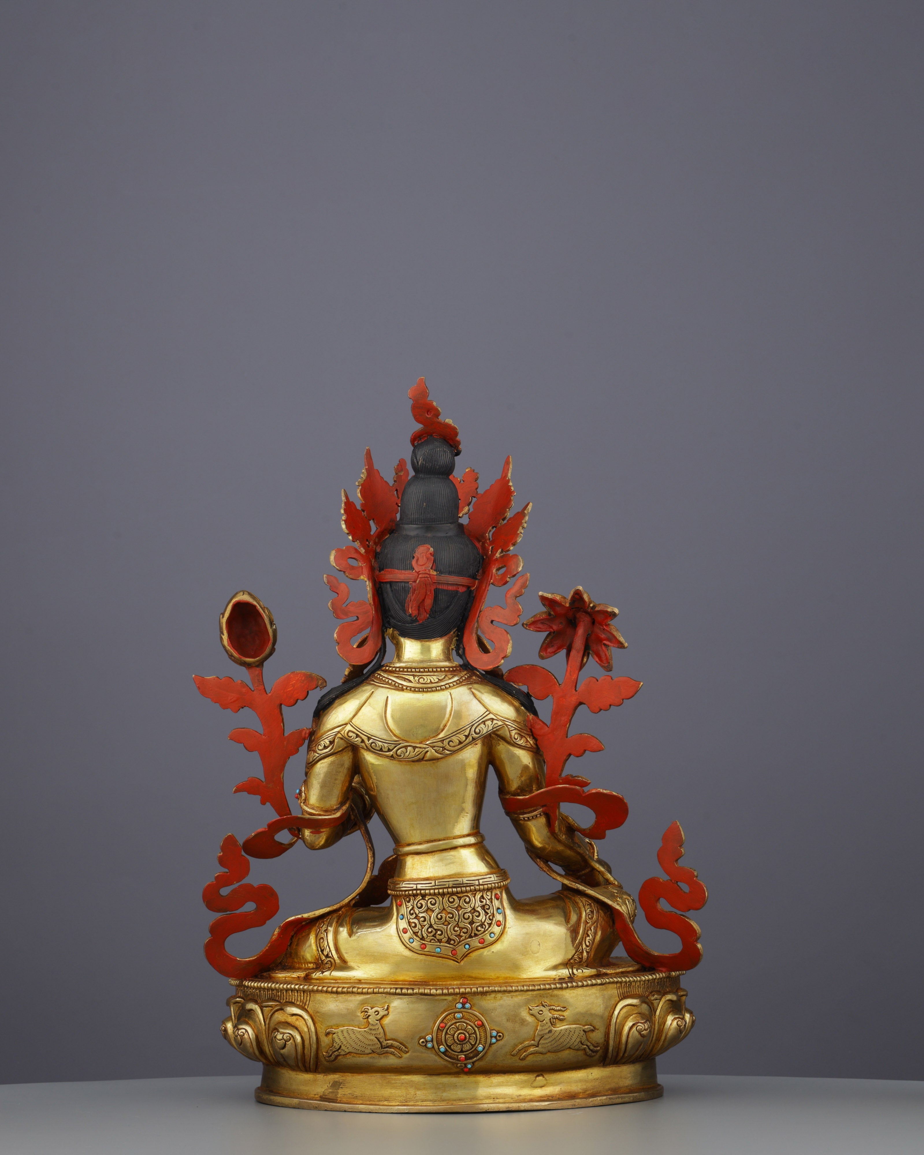 Invoke Gentle Liberation | Exquisite 24K Gold Gilded Green Tara Statue