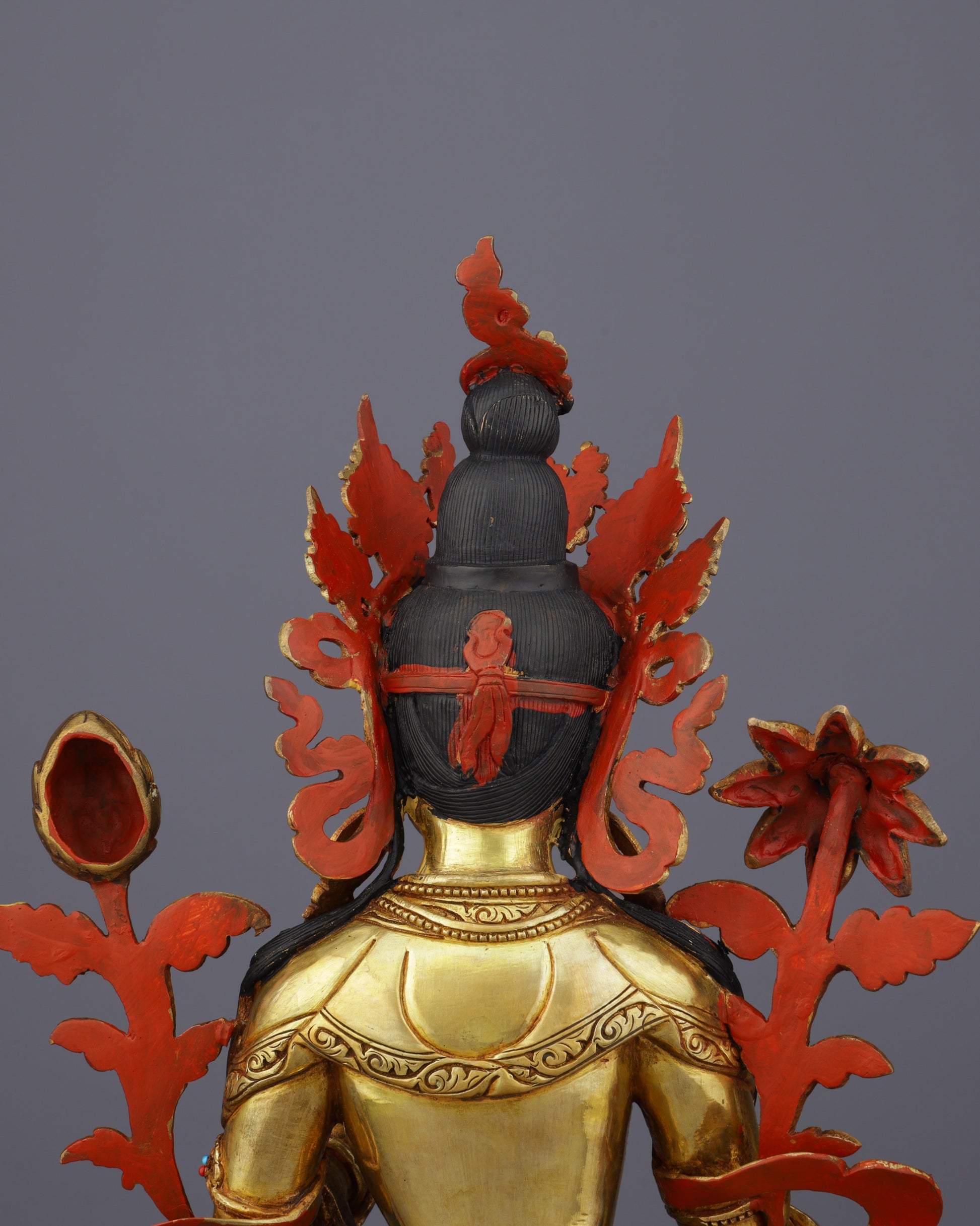 Invoke Gentle Liberation | Exquisite 24K Gold Gilded Green Tara Statue - Authentic Handcrafted Statue