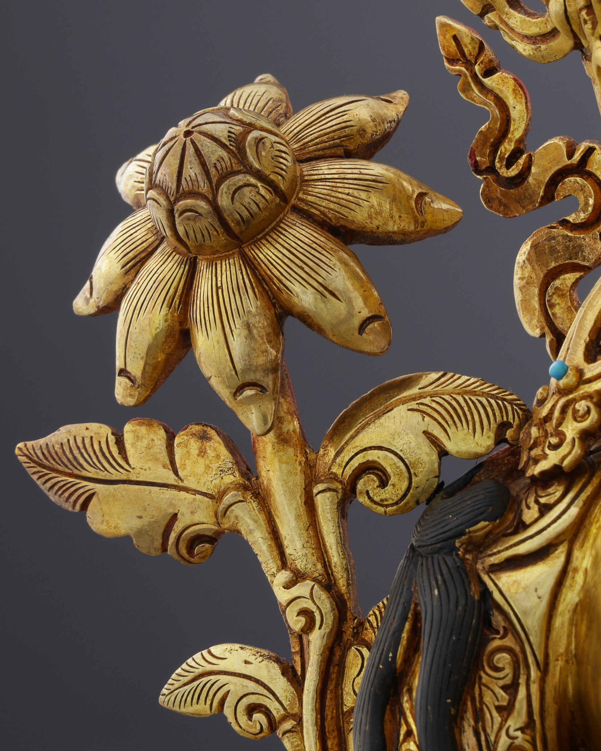 Invoke Gentle Liberation | Exquisite 24K Gold Gilded Green Tara Statue - Authentic Handcrafted Statue