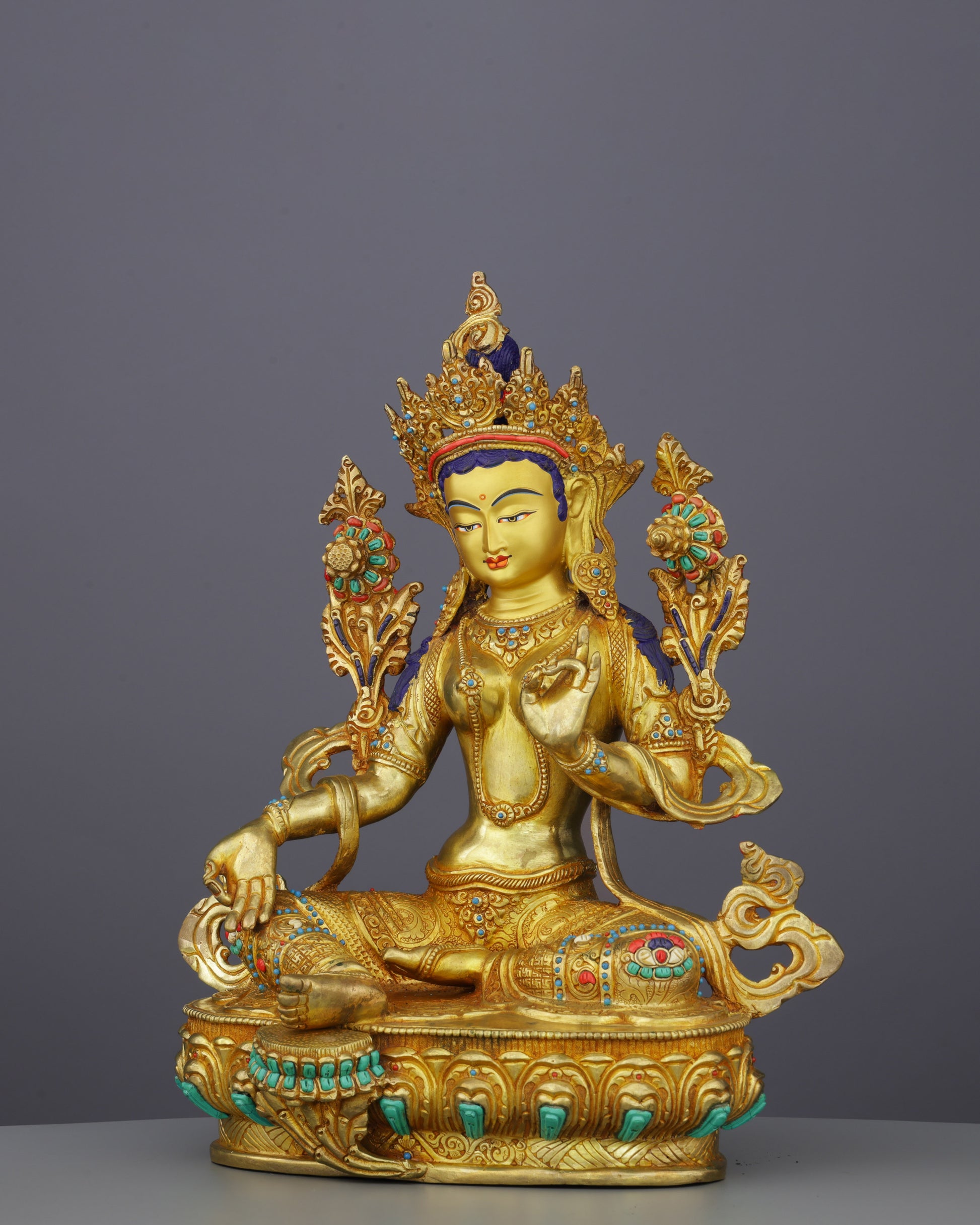 Divine Green Tara Statue | Radiant Nepalese Masterpiece of Compassion and Protection - Authentic Handcrafted Statue