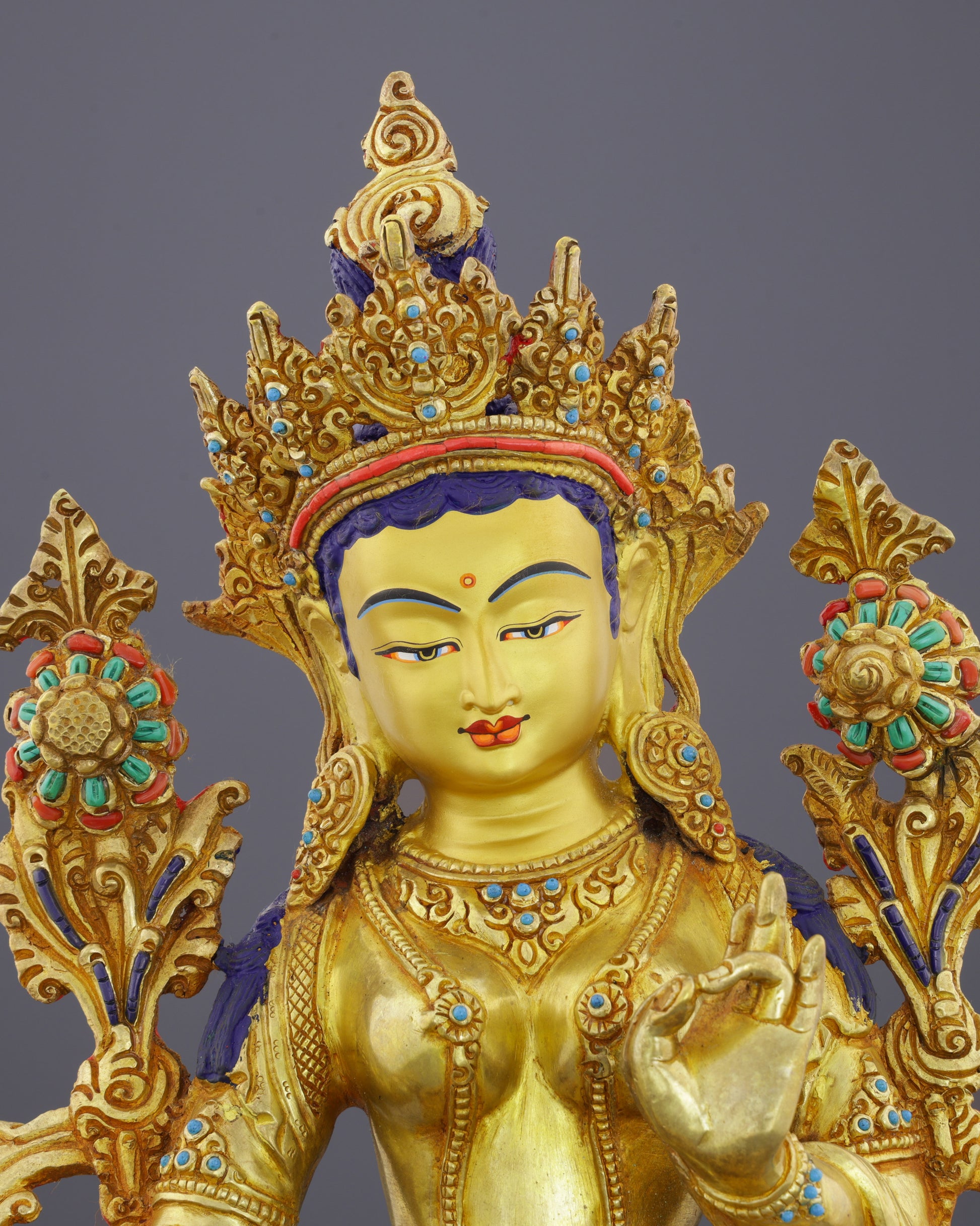Divine Green Tara Statue | Radiant Nepalese Masterpiece of Compassion and Protection - Authentic Handcrafted Statue
