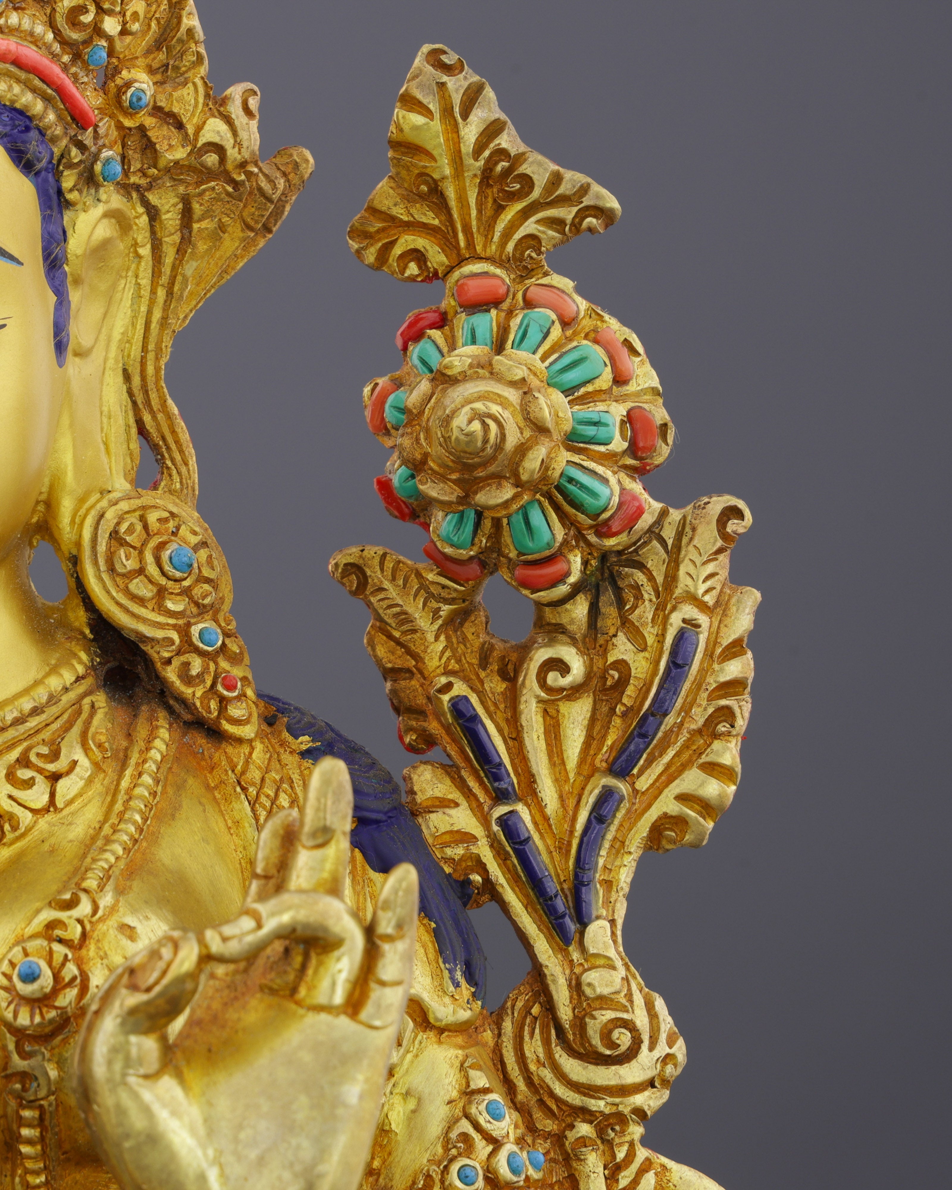 Divine Green Tara Statue | Radiant Nepalese Masterpiece of Compassion and Protection