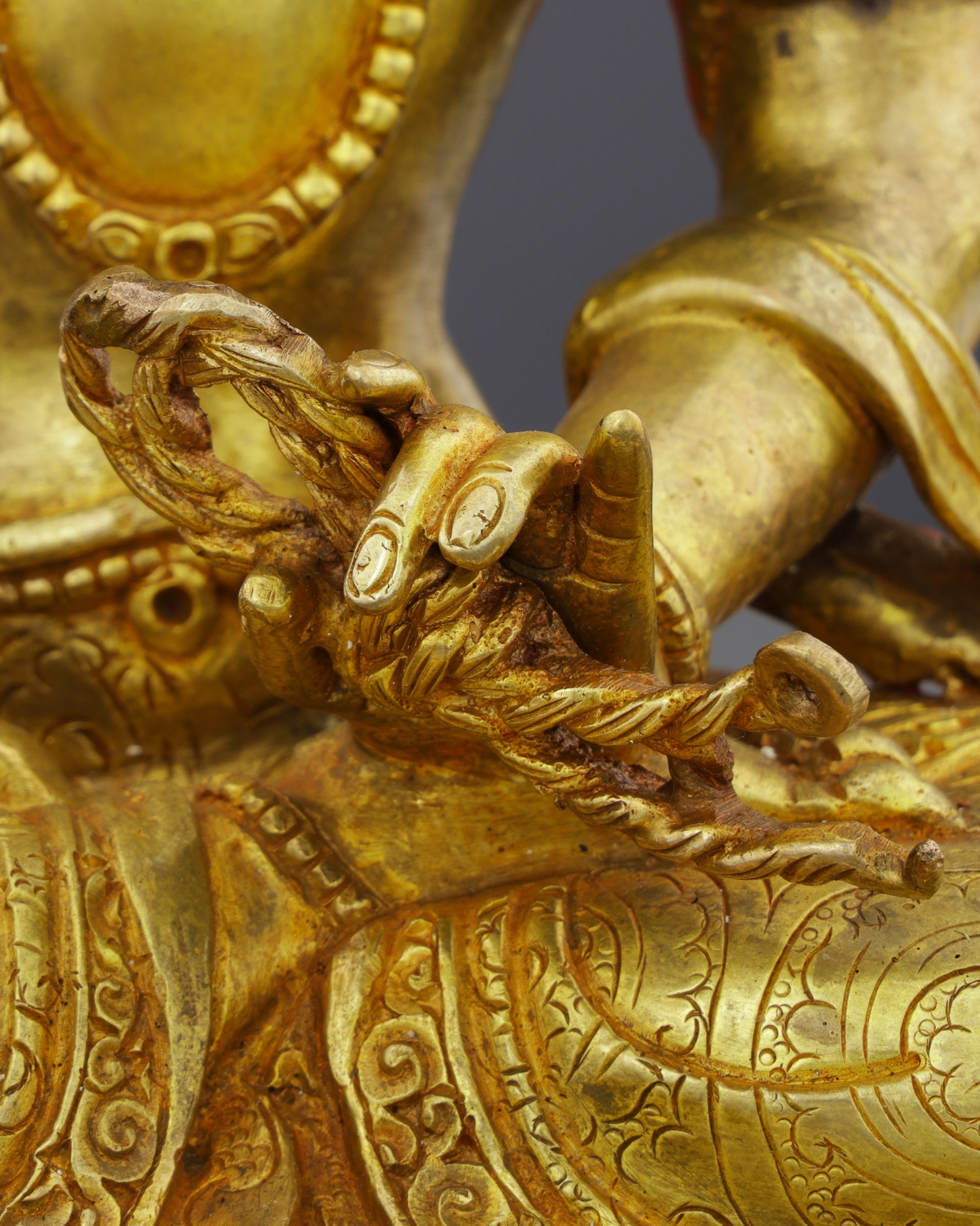 Six-Armed Compassion | Exquisite Nepalese Shadbhuja Avalokiteshvara Statue in 24K Gold - Authentic Handcrafted Statue