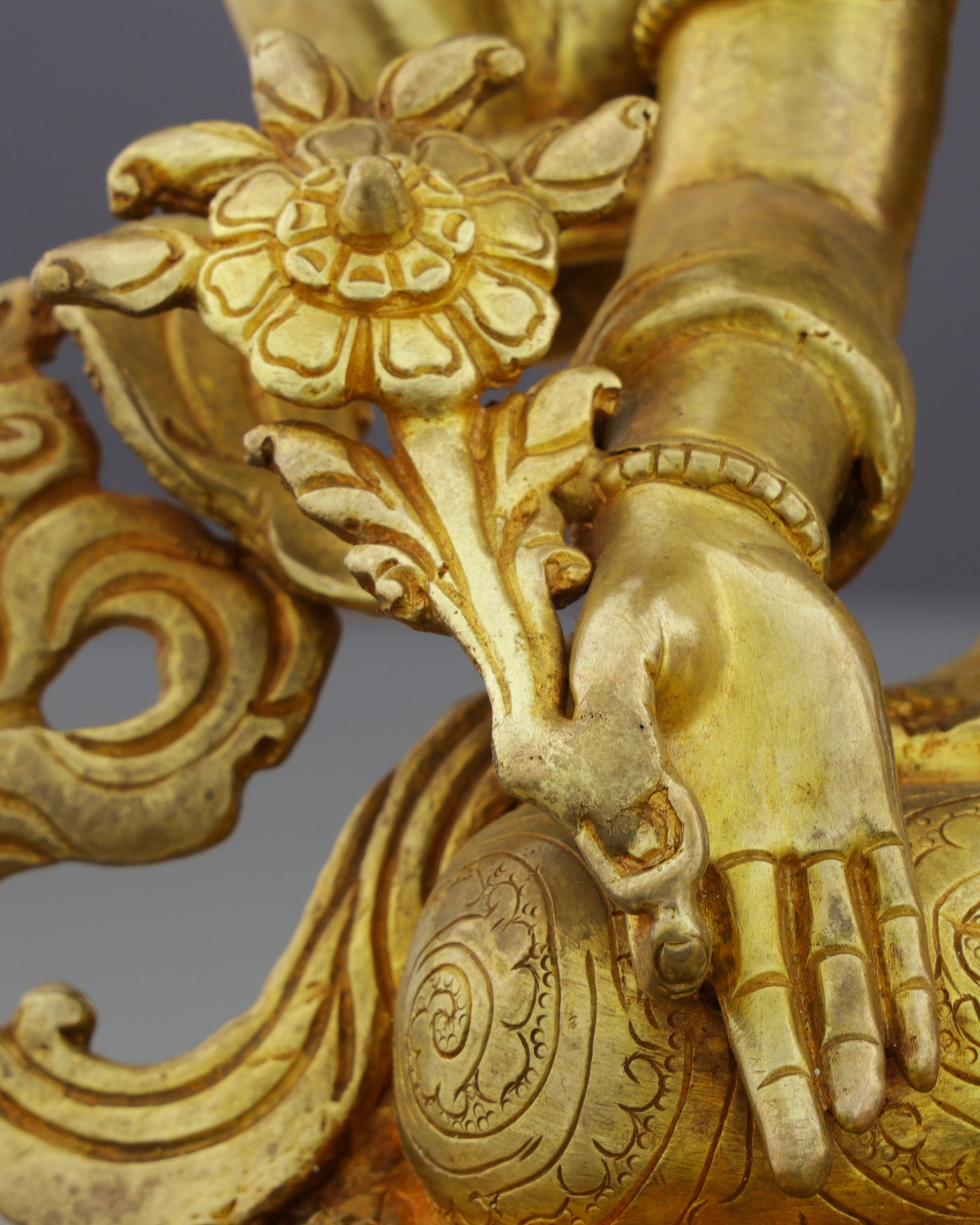 Six-Armed Compassion | Exquisite Nepalese Shadbhuja Avalokiteshvara Statue in 24K Gold - Authentic Handcrafted Statue