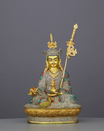 Exquisite Guru Rinpoche Statue | A Masterpiece of Nepalese Sacred Artistry