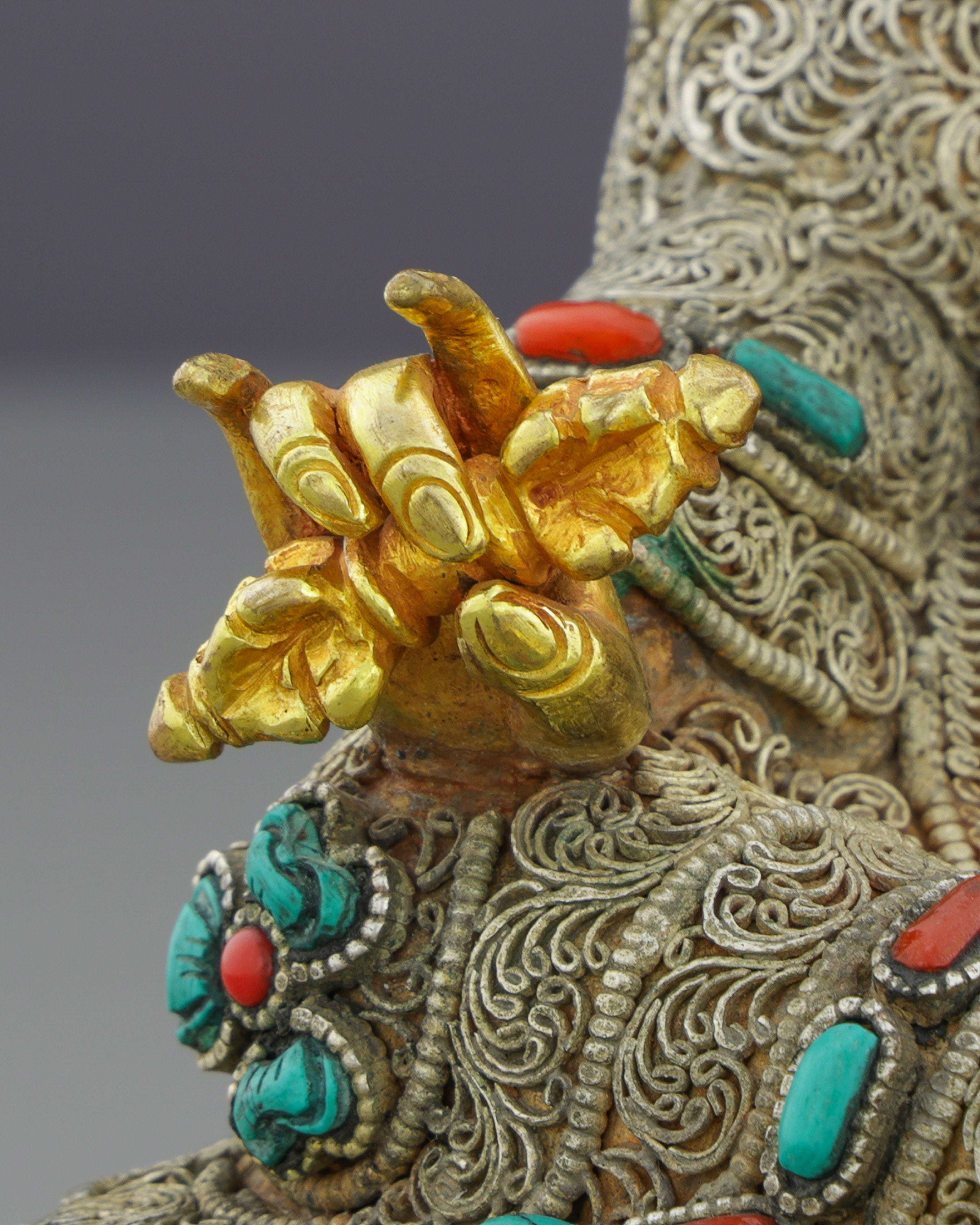 Exquisite Guru Rinpoche Statue | A Masterpiece of Nepalese Sacred Artistry