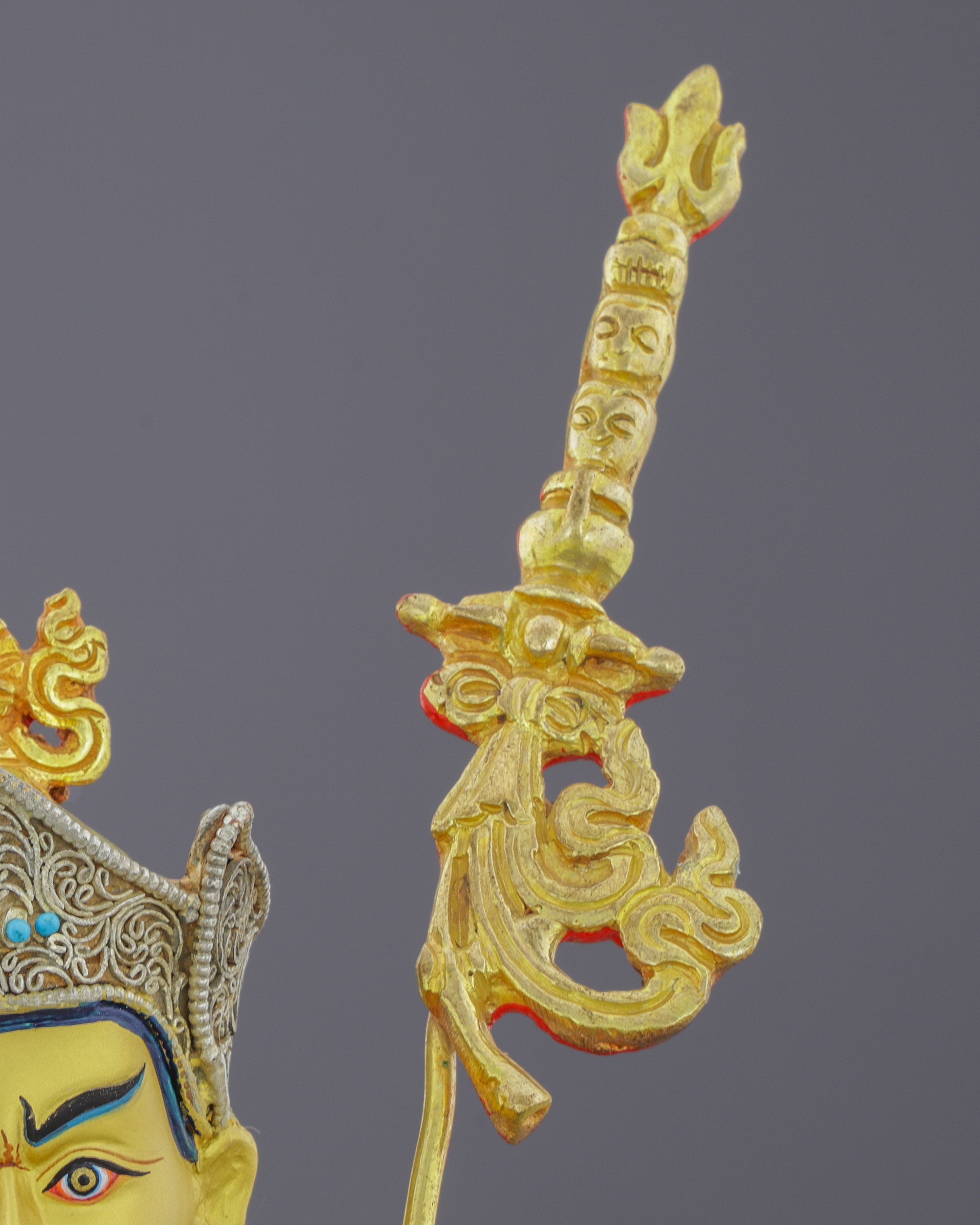 Exquisite Guru Rinpoche Statue | A Masterpiece of Nepalese Sacred Artistry