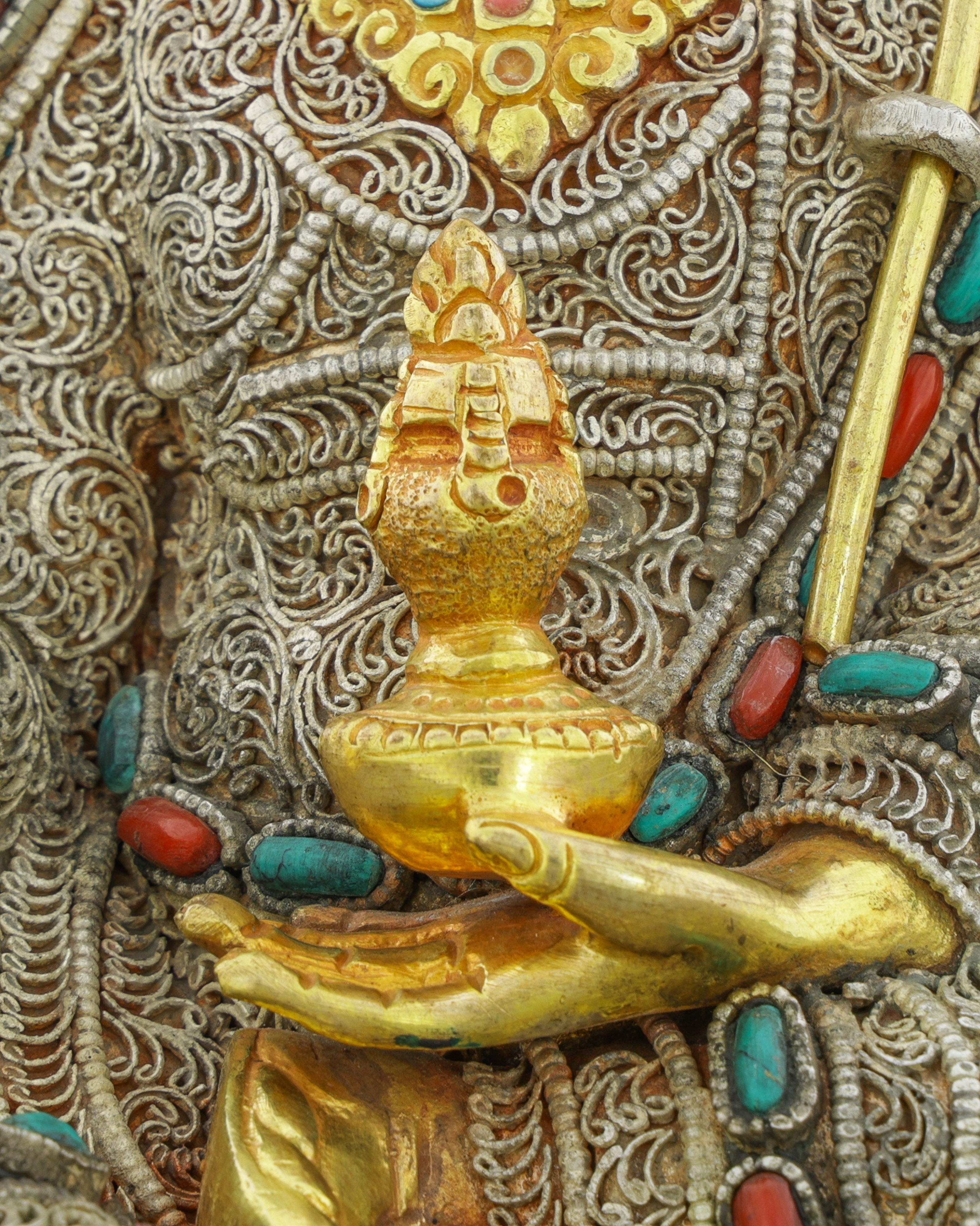 Exquisite Guru Rinpoche Statue | A Masterpiece of Nepalese Sacred Artistry
