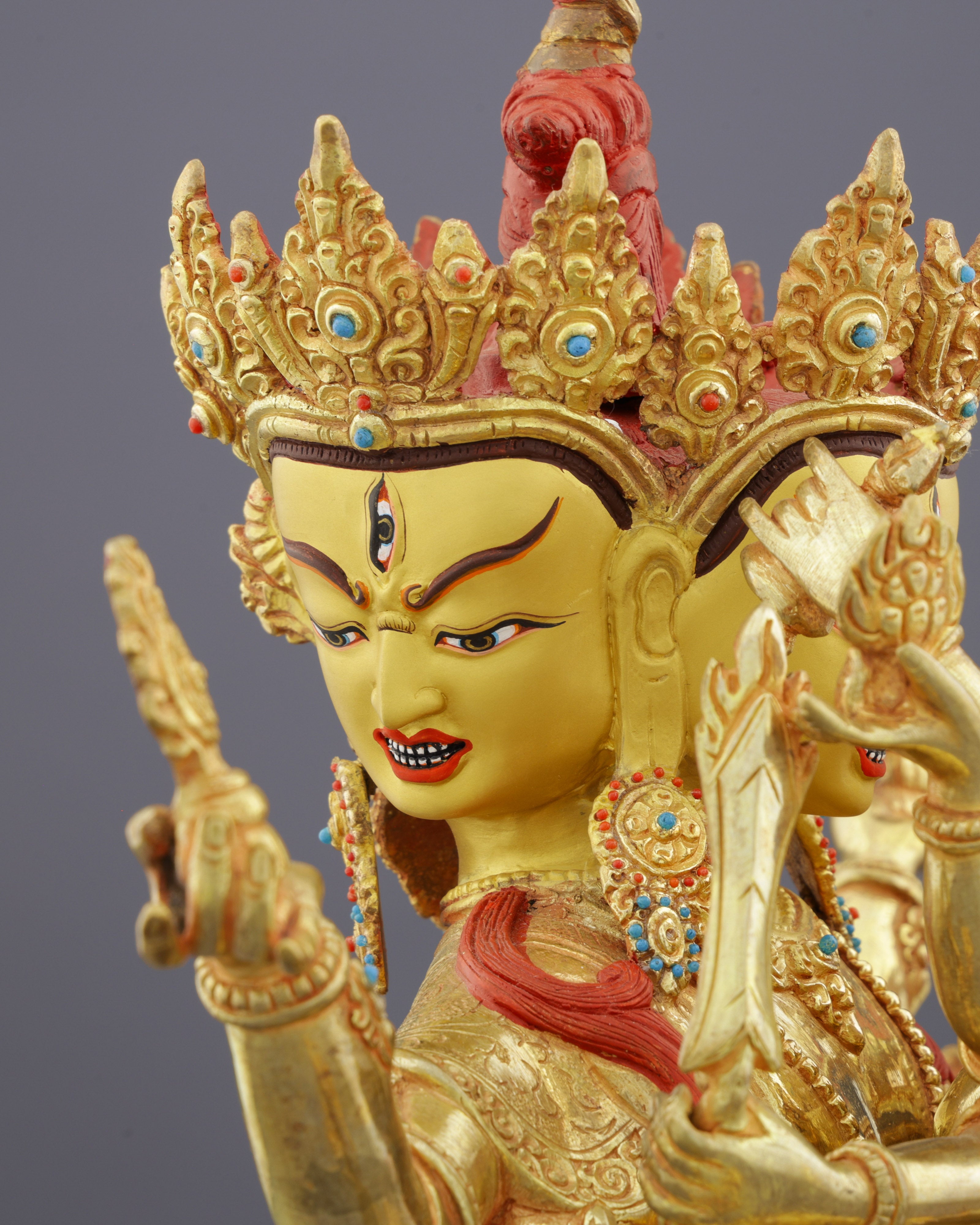 Supreme Union | Magnificent Nepalese Guhyasamaja Yab-Yum Statue in 24K Gold