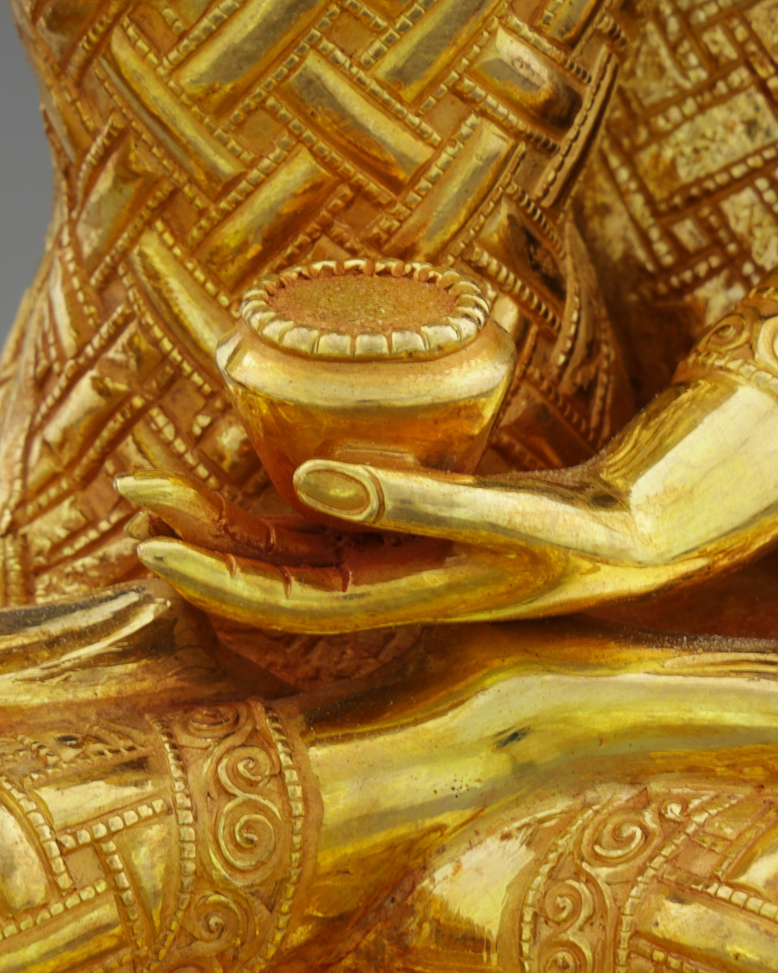 Radiant Enlightenment | Handcrafted Nepalese Sakyamuni Buddha Statue in 24K Gold