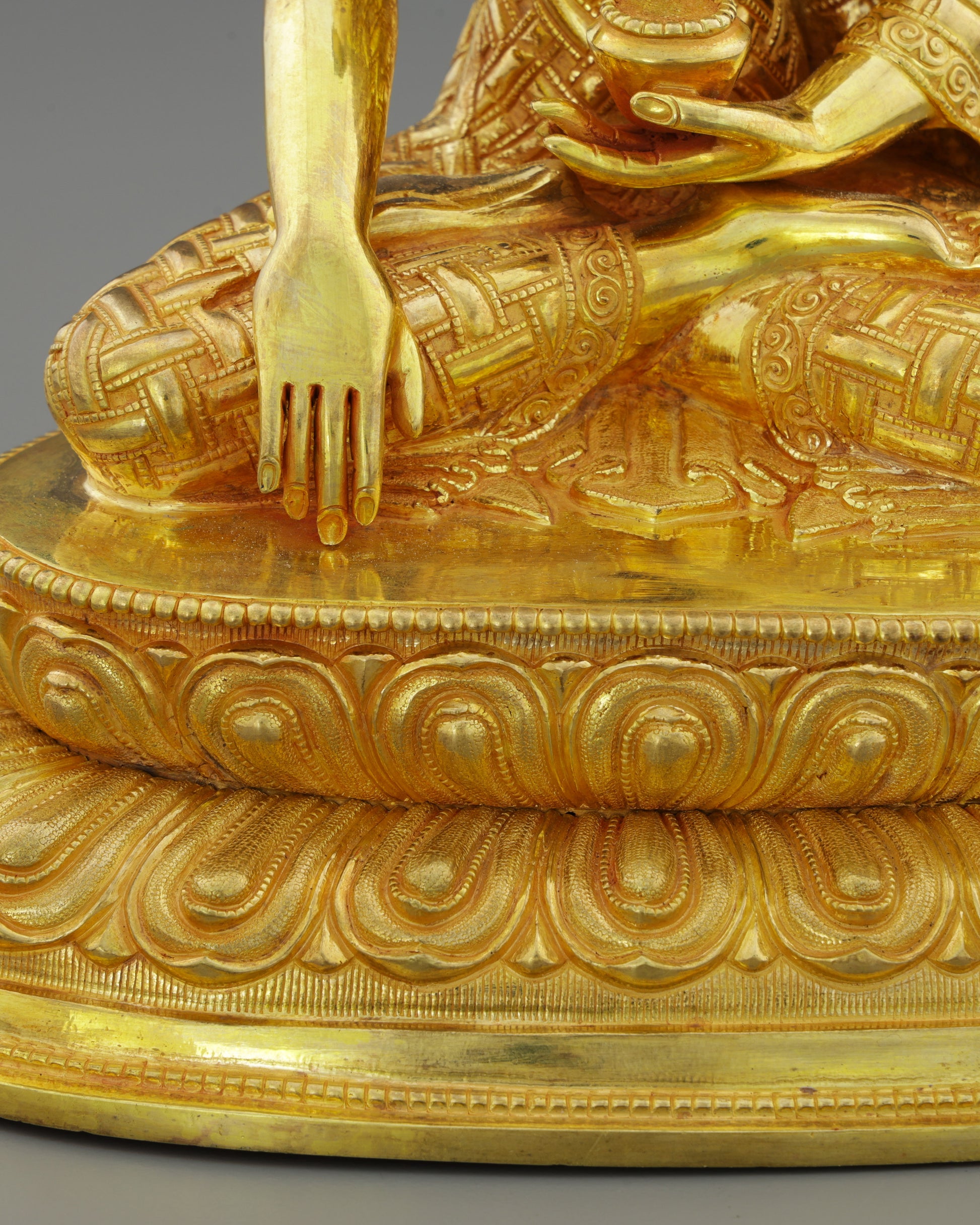 Radiant Enlightenment | Handcrafted Nepalese Sakyamuni Buddha Statue in 24K Gold - Authentic Handcrafted Statue