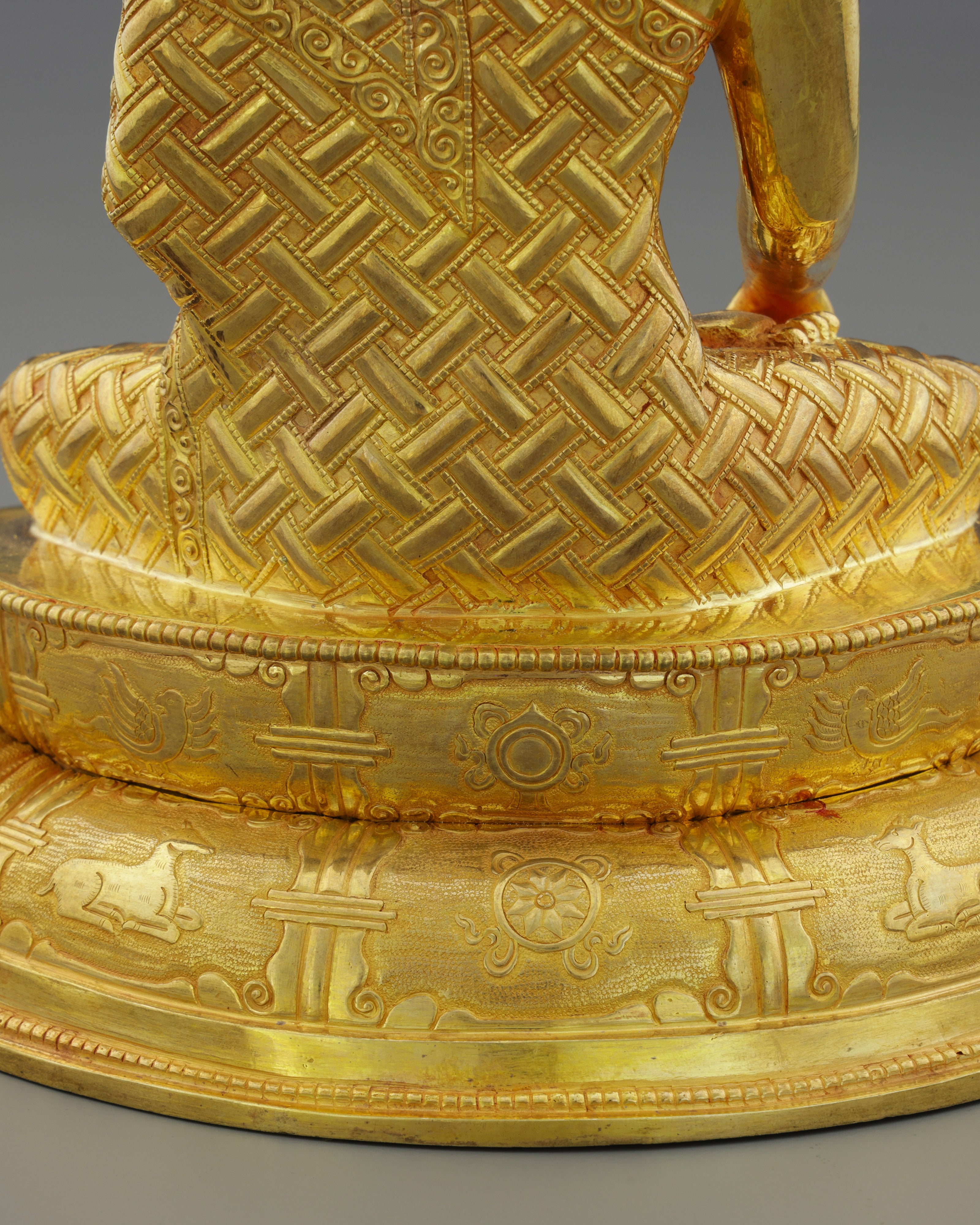 Radiant Enlightenment | Handcrafted Nepalese Sakyamuni Buddha Statue in 24K Gold