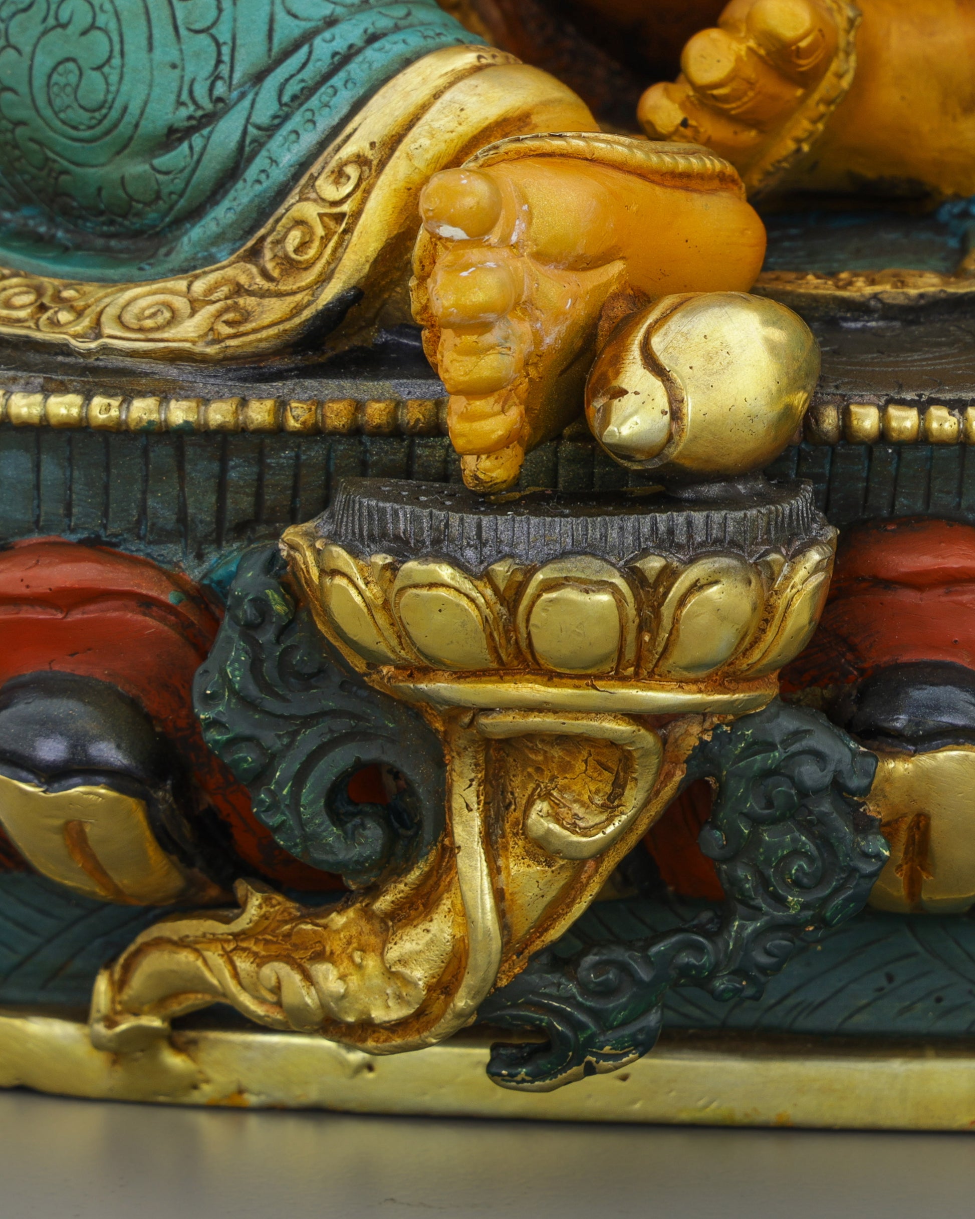 Divine Abundance | Vibrant Nepalese Dzambhala Statue - Authentic Handcrafted Statue