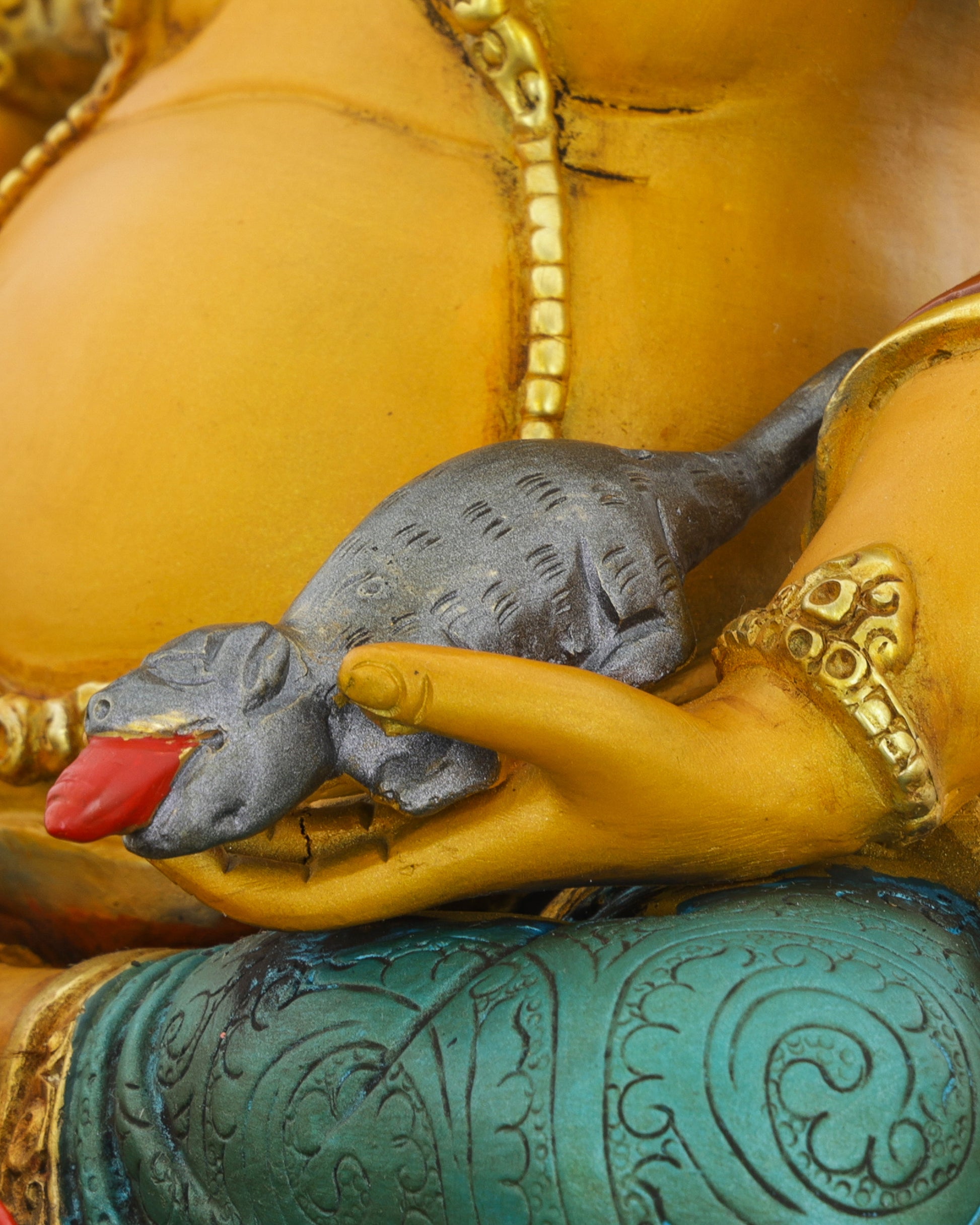 Divine Abundance | Vibrant Nepalese Dzambhala Statue - Authentic Handcrafted Statue