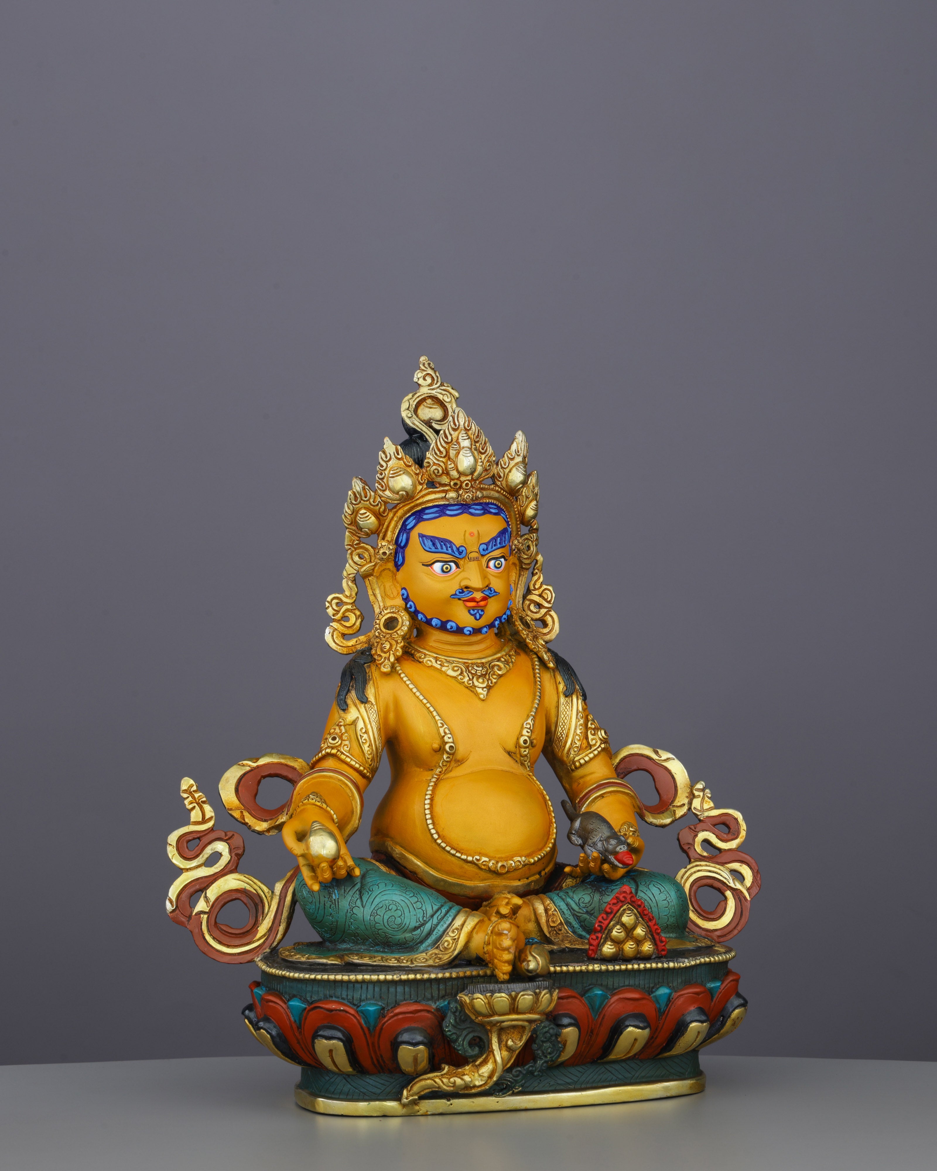 Divine Abundance | Vibrant Nepalese Dzambhala Statue
