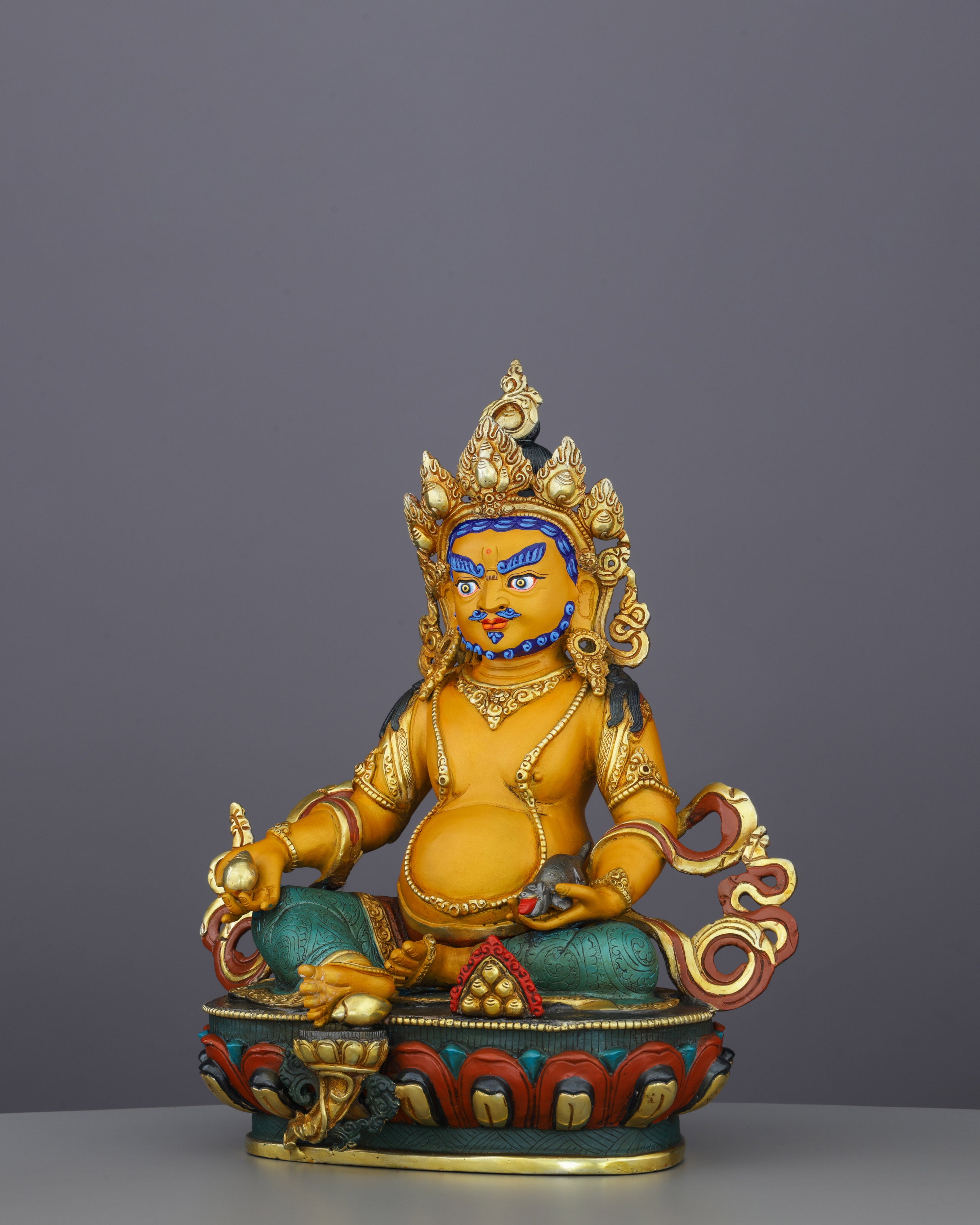 Divine Abundance | Vibrant Nepalese Dzambhala Statue