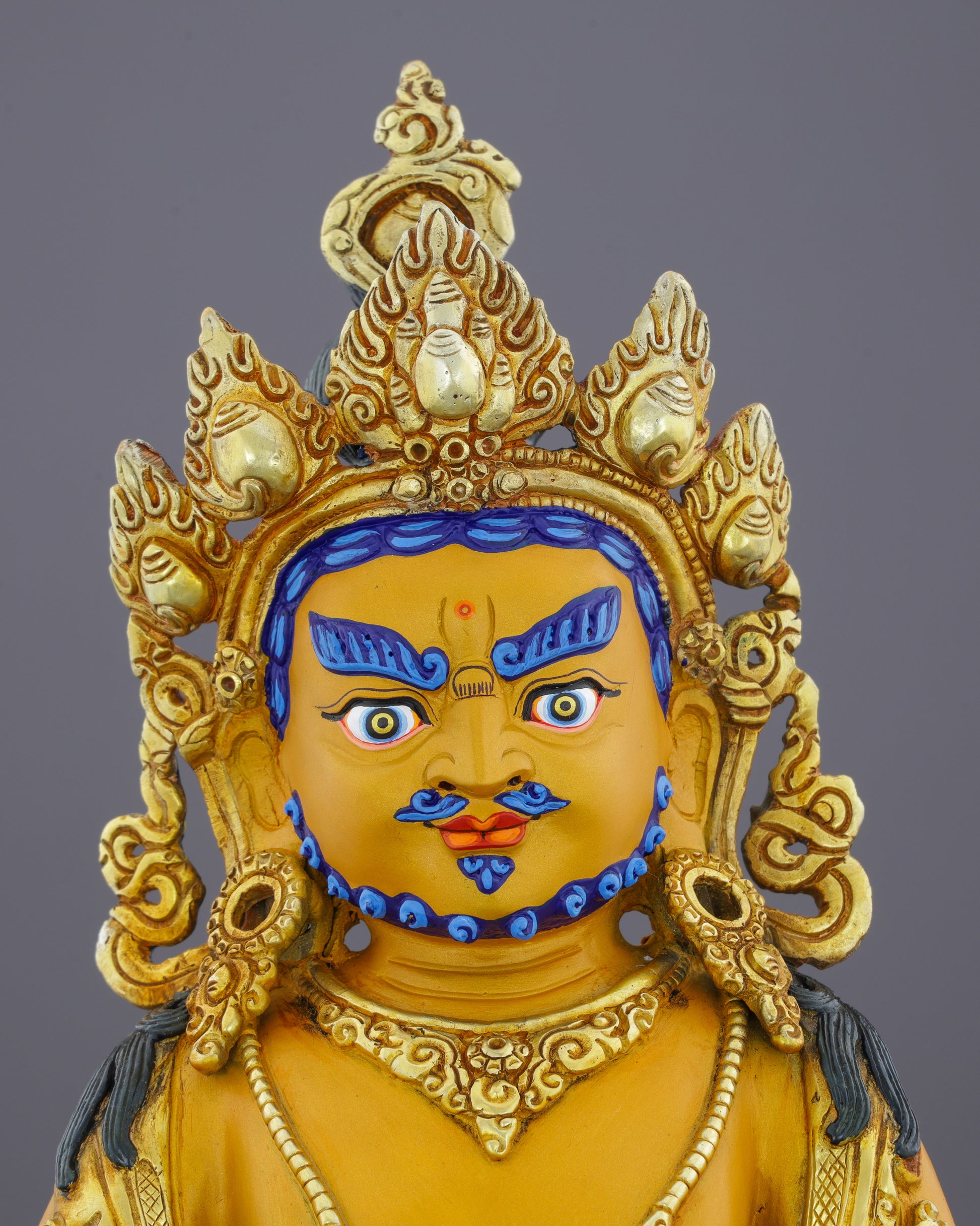 Divine Abundance | Vibrant Nepalese Dzambhala Statue - Authentic Handcrafted Statue