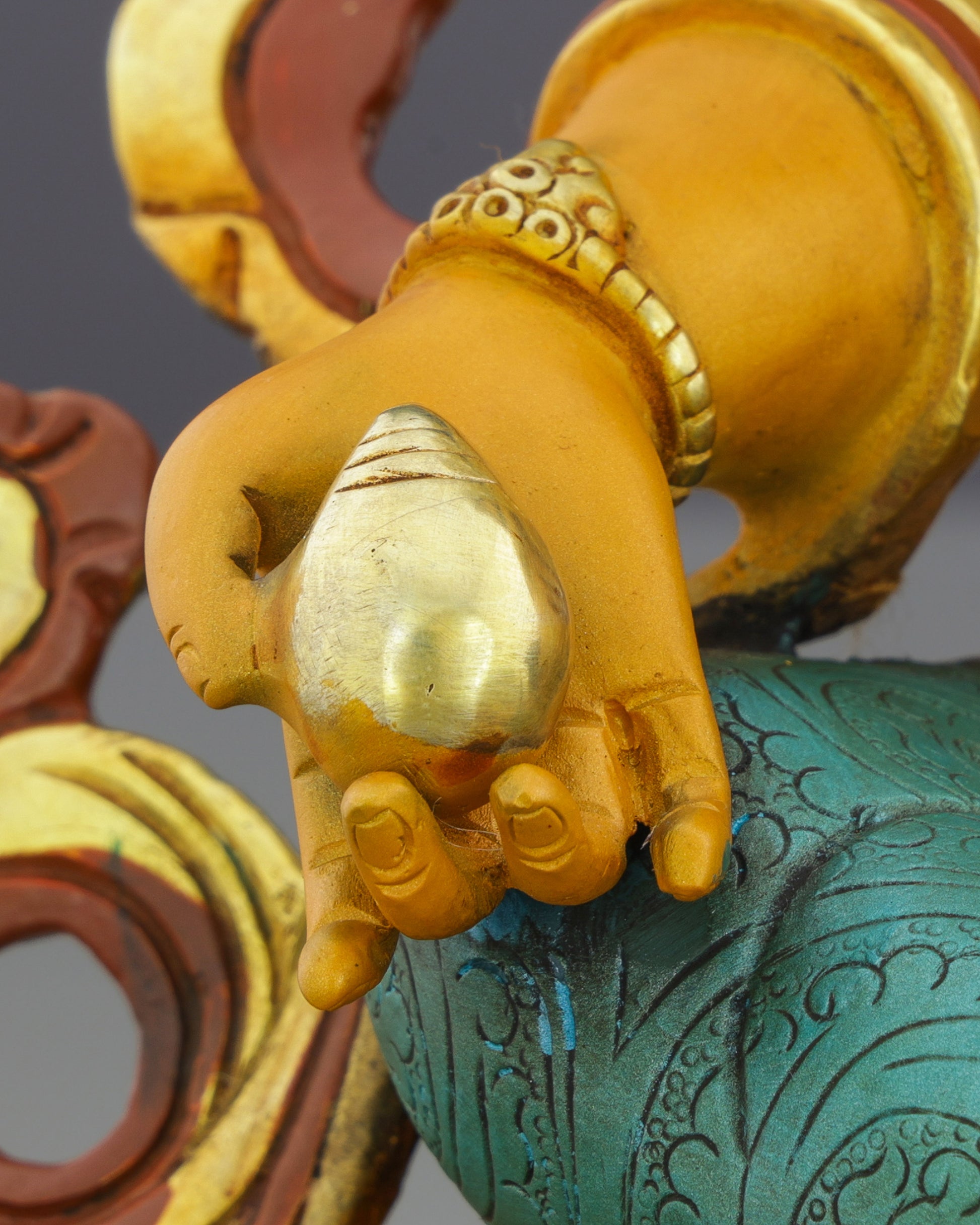 Divine Abundance | Vibrant Nepalese Dzambhala Statue - Authentic Handcrafted Statue