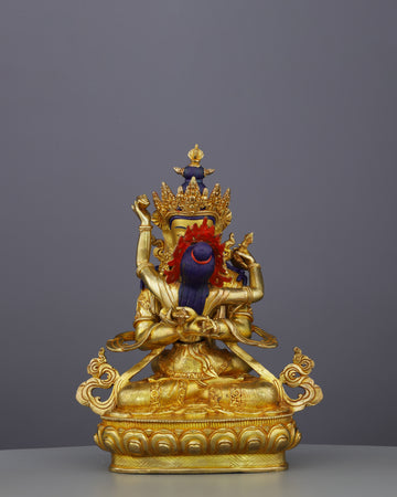 Divine Union | Exquisite 24K Gold Vajradhara Shakti Statue&nbsp;