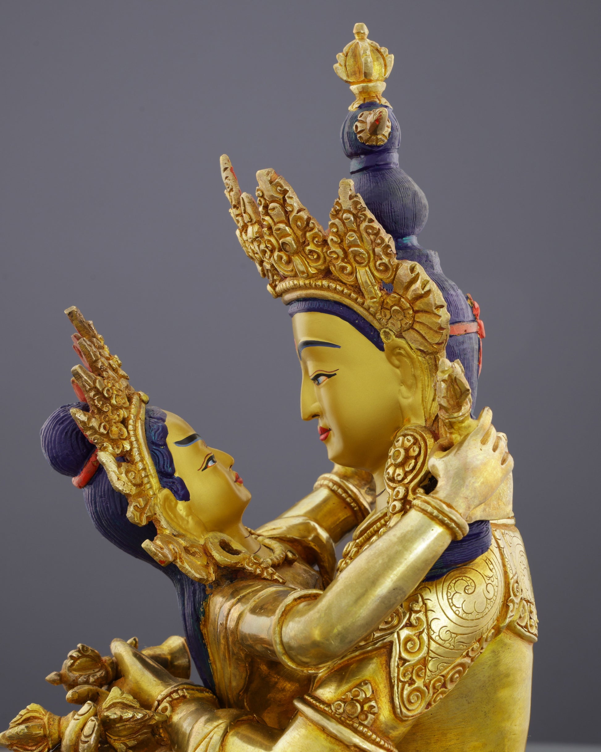 Divine Union | Exquisite 24K Gold Vajradhara Shakti Statue&nbsp; - Authentic Handcrafted Statue