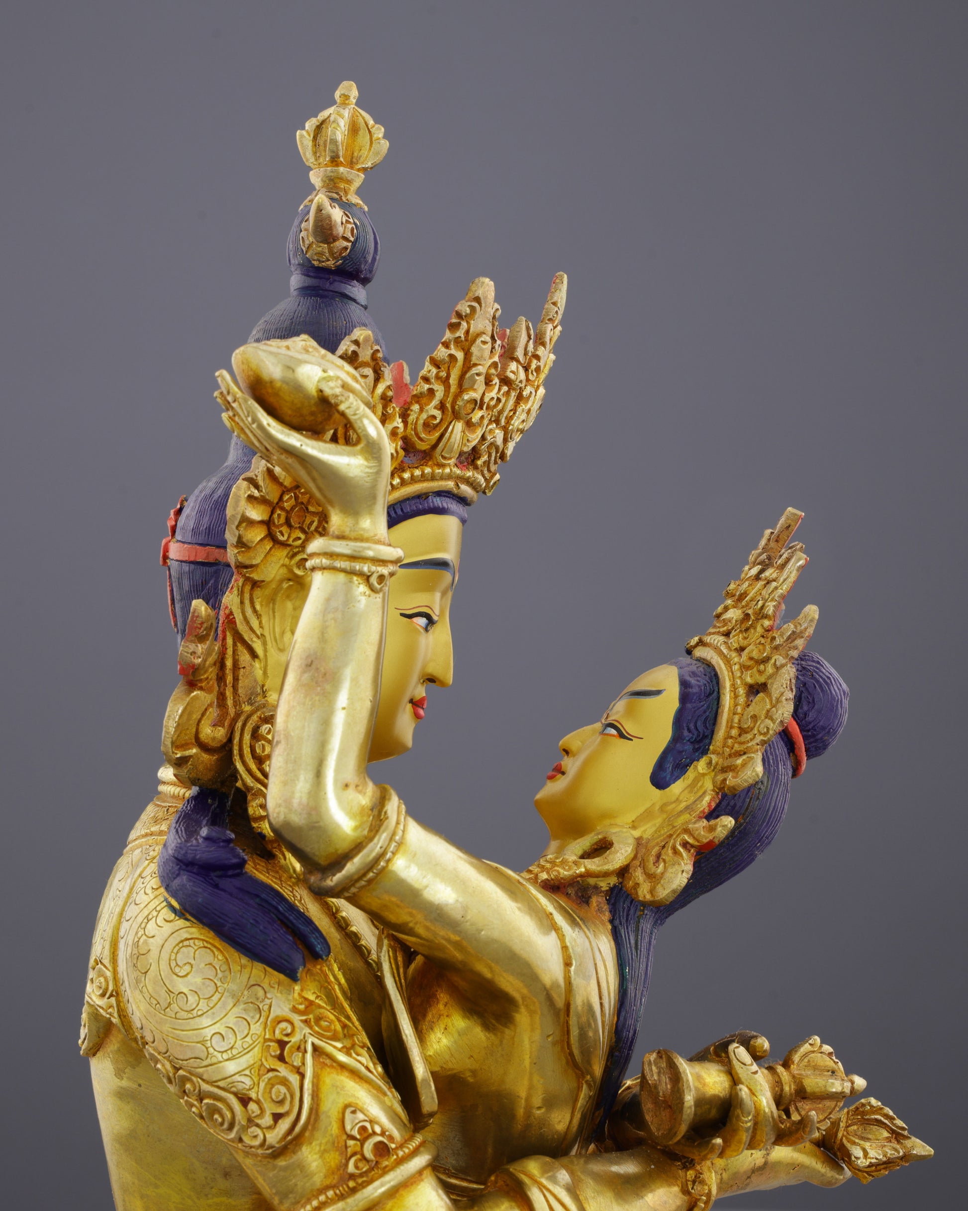 Divine Union | Exquisite 24K Gold Vajradhara Shakti Statue&nbsp; - Authentic Handcrafted Statue